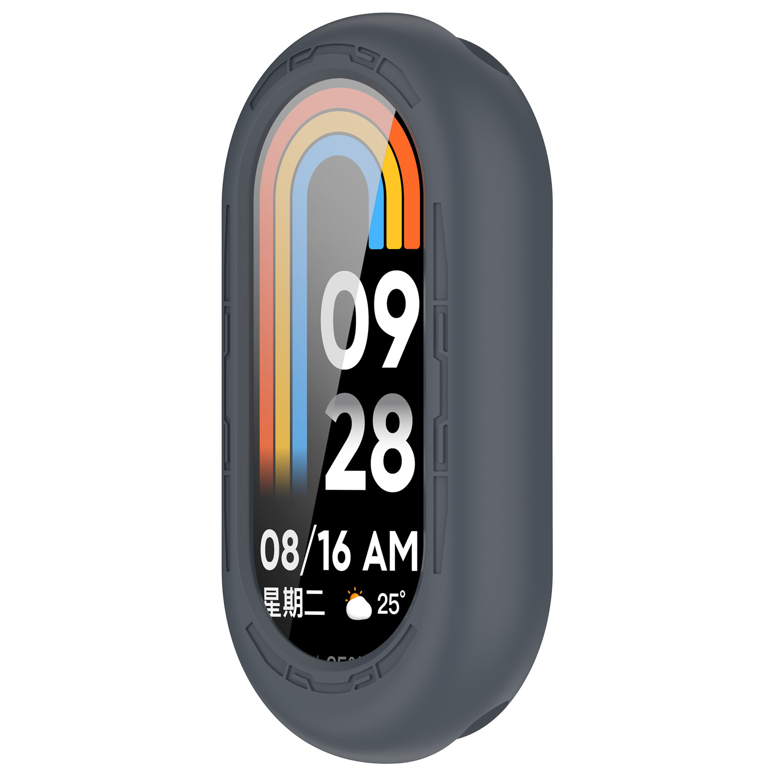 Xiaomi Защитный силиконовый чехол для Xiaomi Mi Band 8 темно-серый