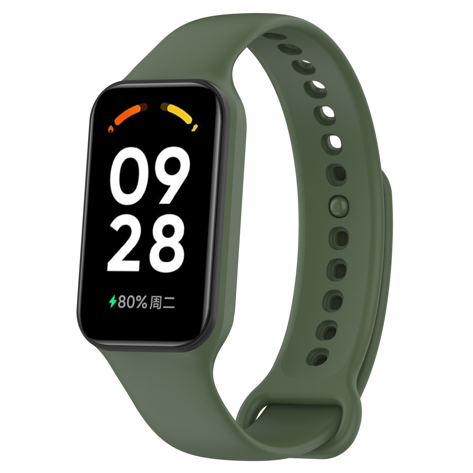 Xiaomi Cиликоновый ремешок для Xiaomi Mi Band 8 Active / Redmi Band 2 темно-зеленый