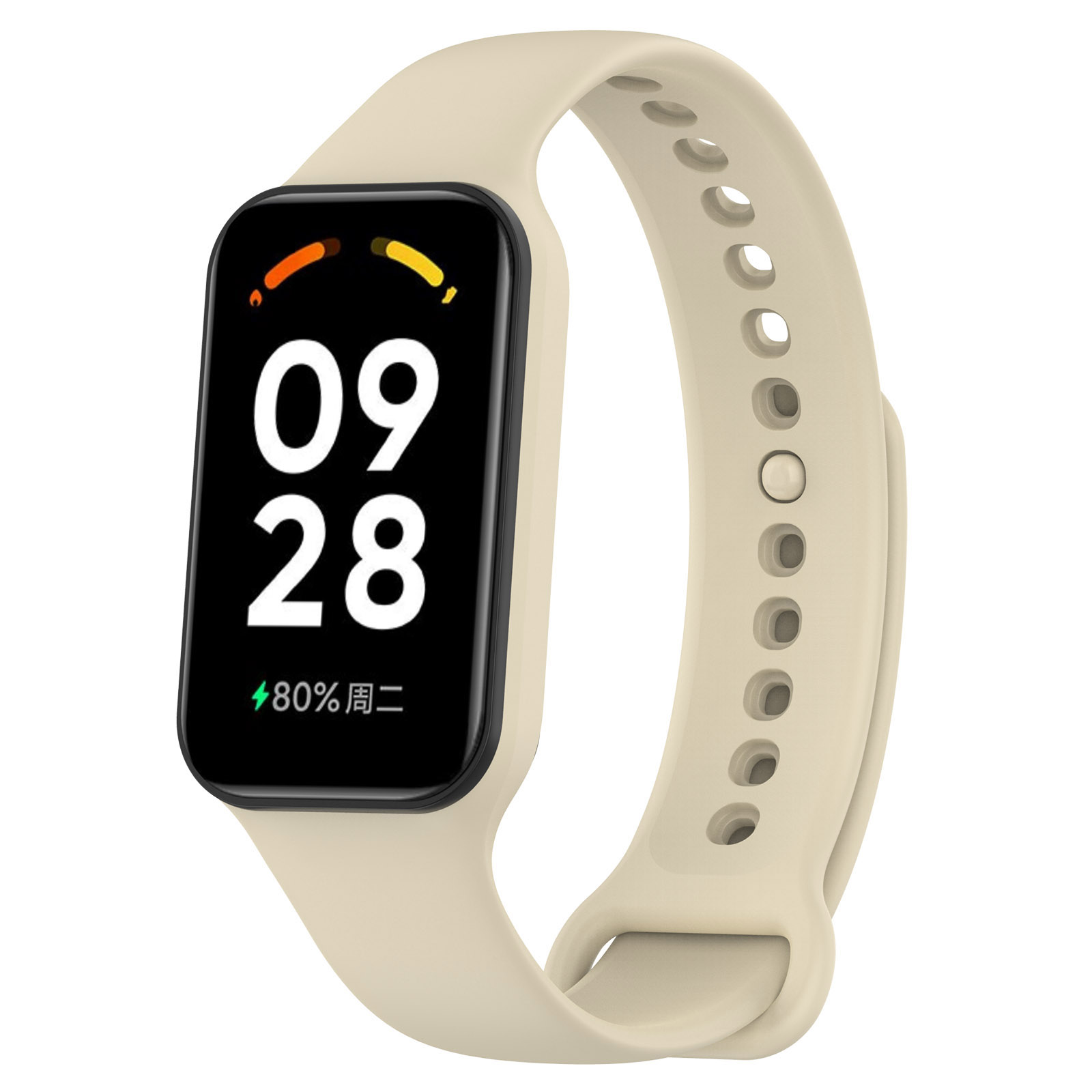 Xiaomi Cиликоновый ремешок для Xiaomi Mi Band 8 Active / Redmi Band 2 слоновая кость