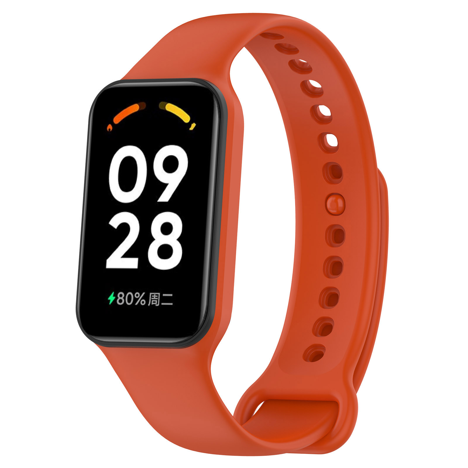 Xiaomi Cиликоновый ремешок для Xiaomi Mi Band 8 Active / Redmi Band 2 темно-оранжевый