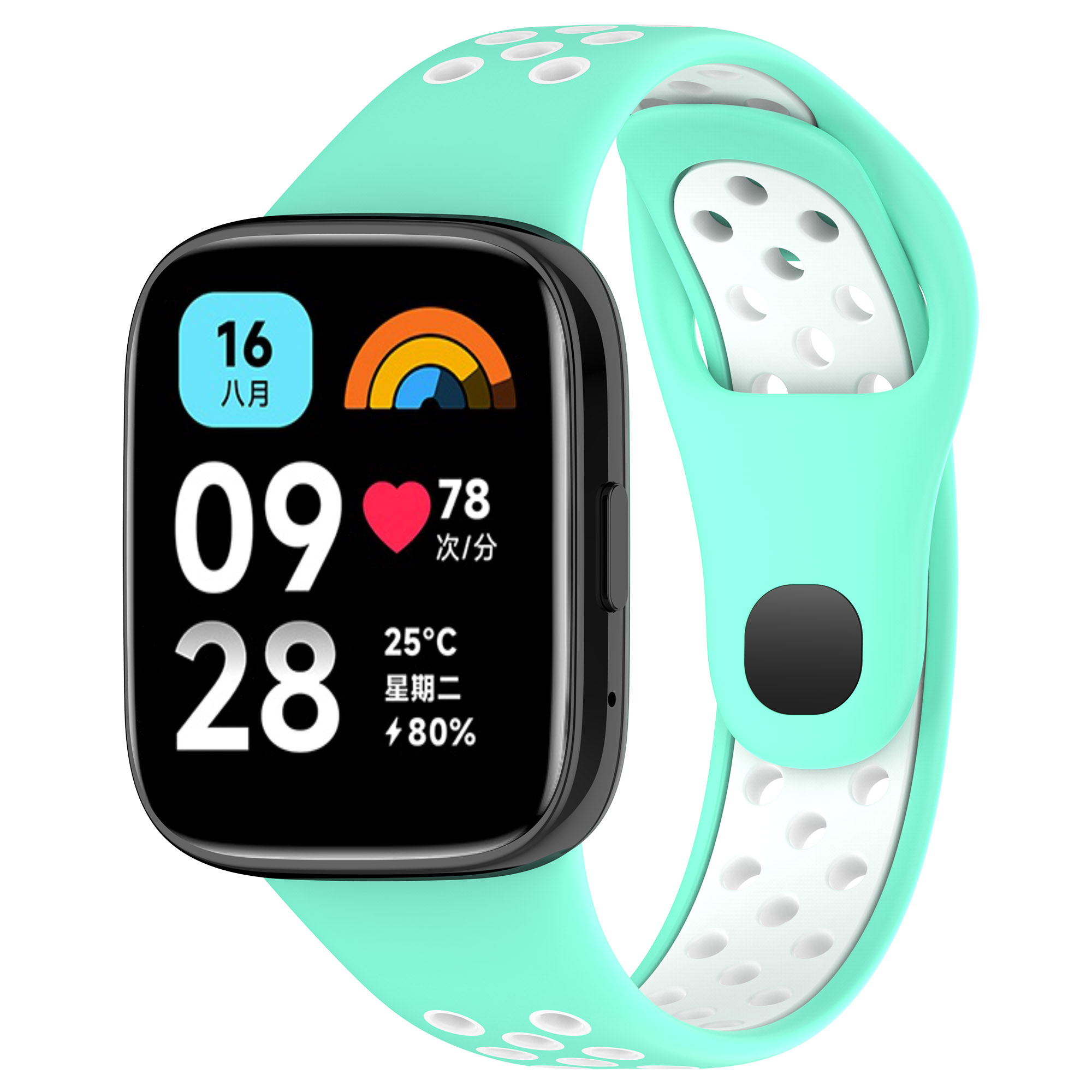 Redmi Двухцветный силиконовый ремешок для Redmi Watch 3 Lite Watch 3 Active, чайно-белый