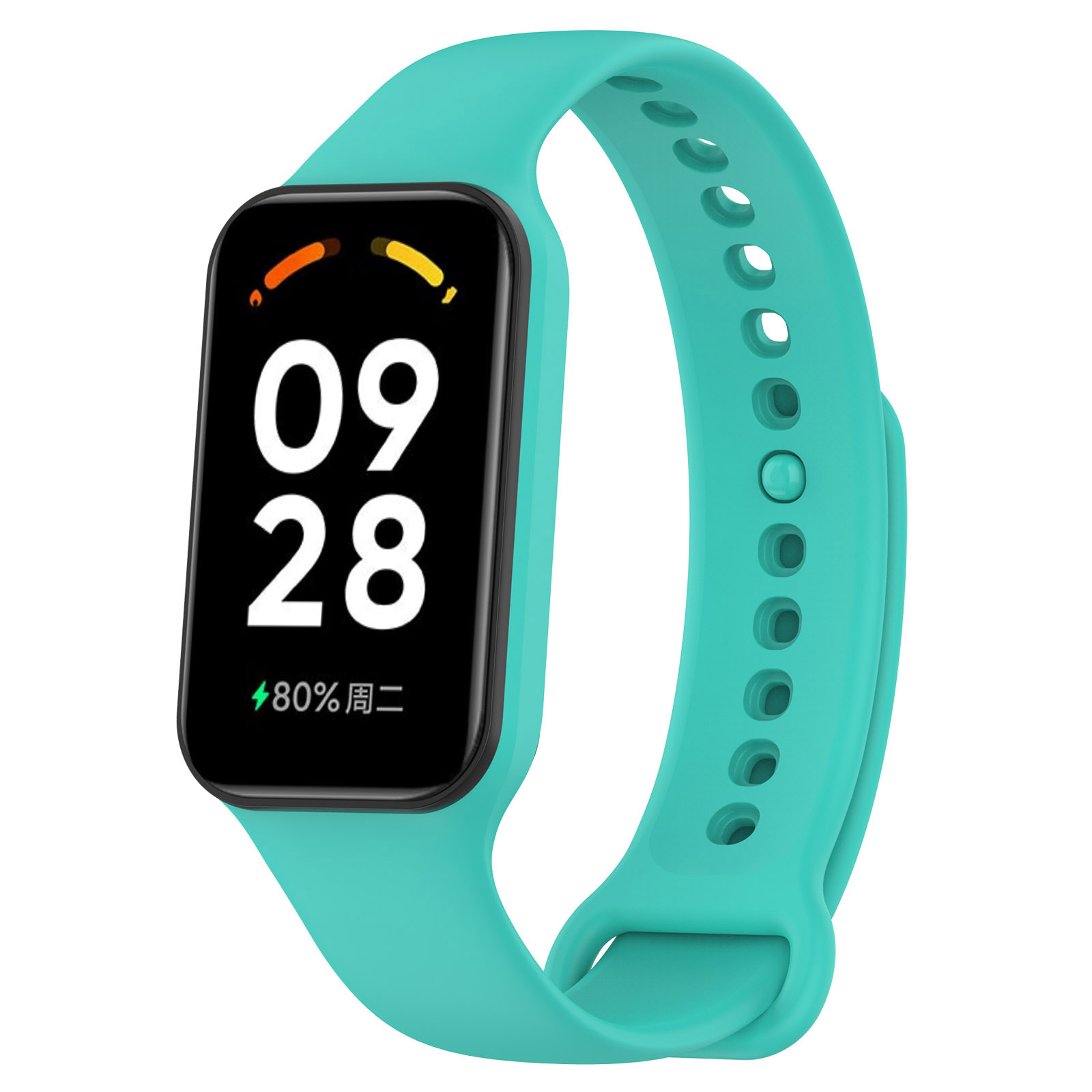 Xiaomi Cиликоновый ремешок для Xiaomi Mi Band 8 Active / Redmi Band 2 бирюзово-голубой