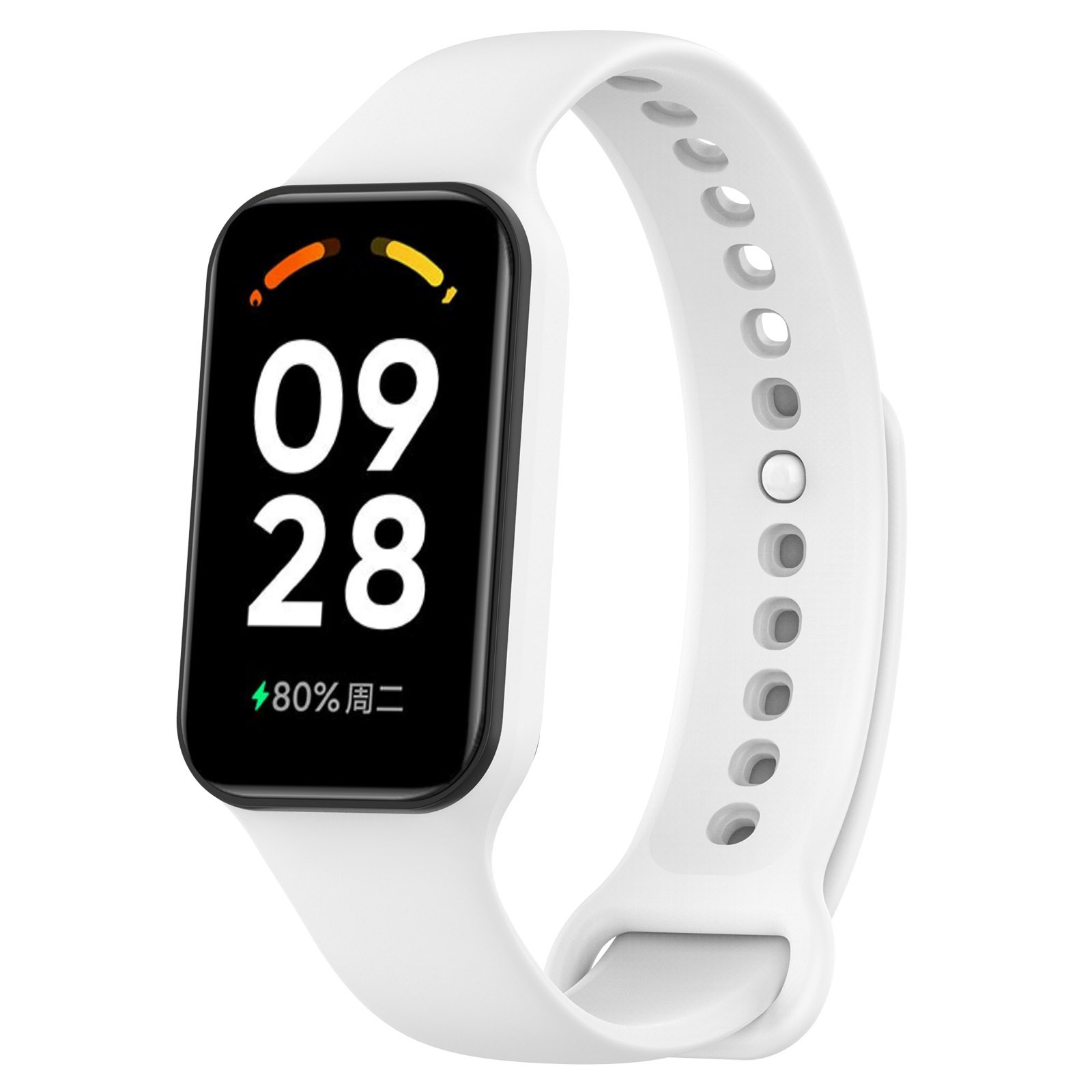 Xiaomi Cиликоновый ремешок для Xiaomi Mi Band 8 Active / Redmi Band 2 белый