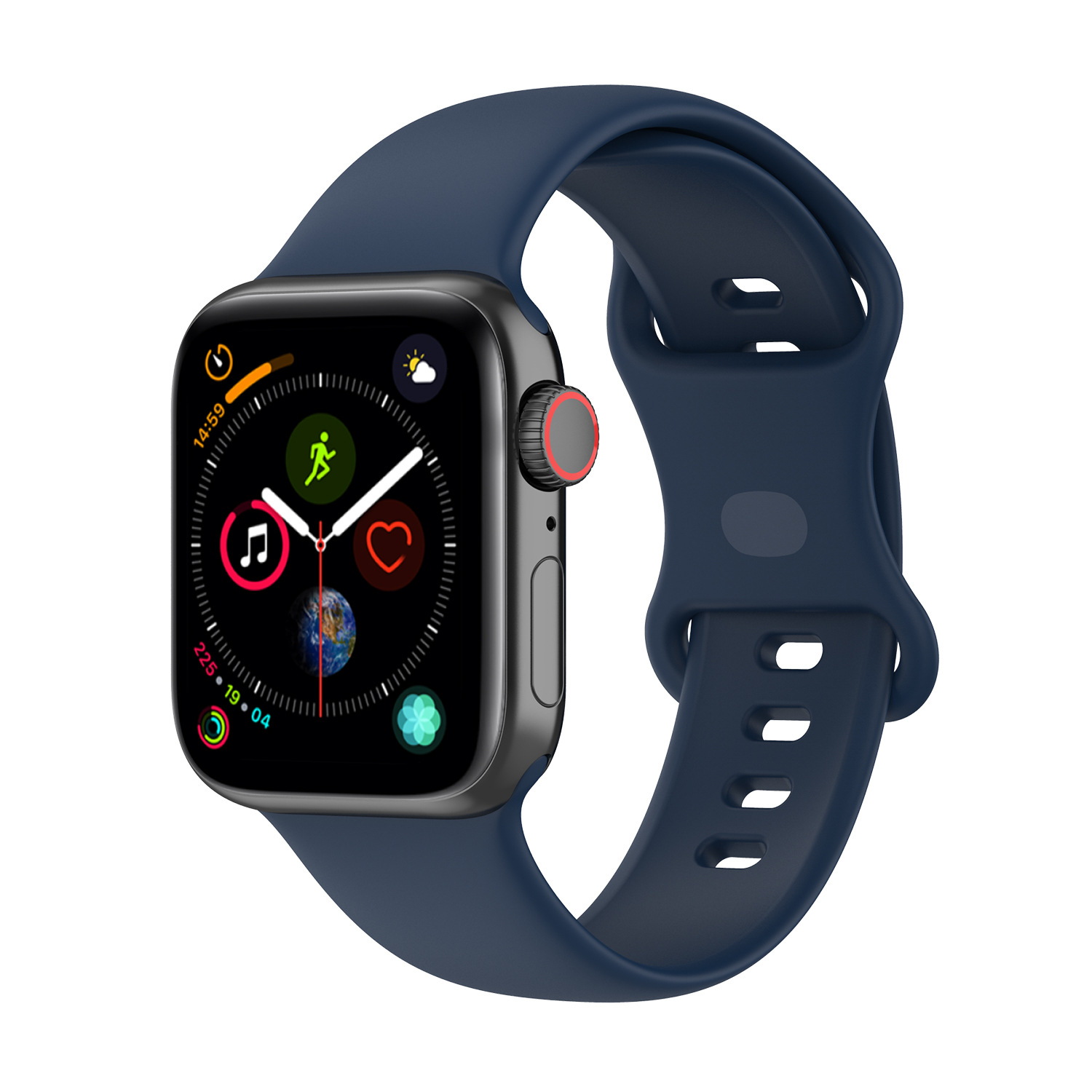 Apple Силиконовый ремешок для Apple Watch 1-9 / SE/SE 3 (38/40/41 мм), 11, S10/S11 42 мм ночной синий, размер S