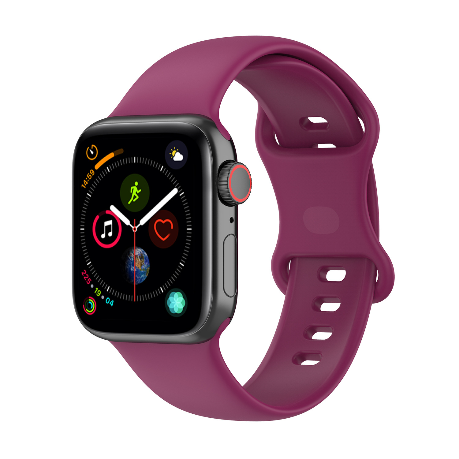 Apple Силиконовый ремешок для Apple Watch 1-9 / SE / ULTRA (42/44/45/49 мм) винно-красный, размер S
