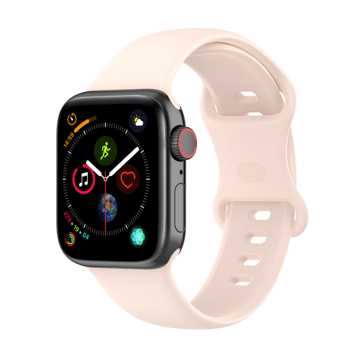 Apple Силиконовый ремешок для Apple Watch 1-9 / SE / SE 3 (38/40/41 мм), 11, S10/S11 42 мм розовый, размер L