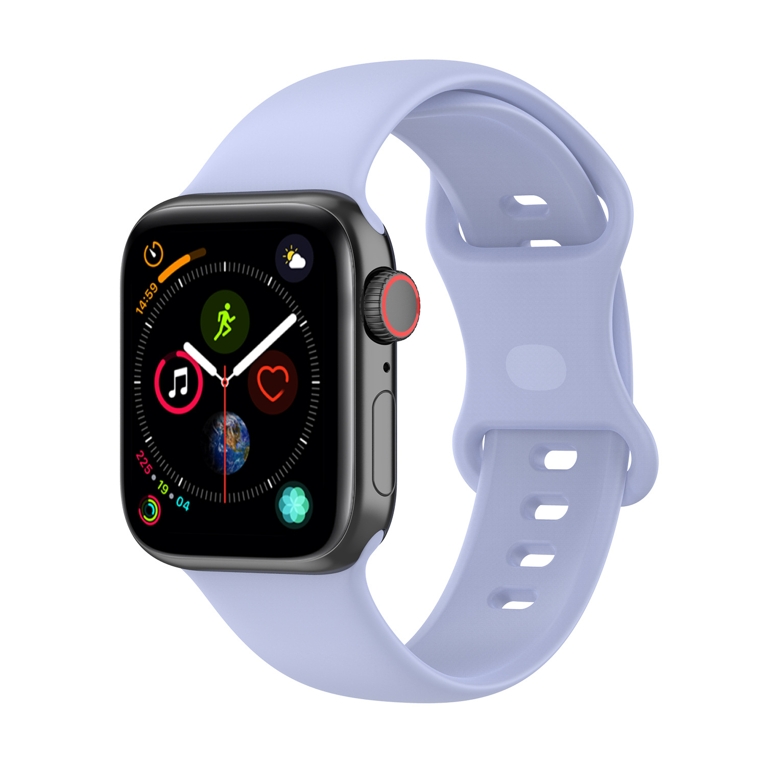Apple Силиконовый ремешок для Apple Watch 1-9 / SE / ULTRA (42/44/45/49 мм) фиолетовый, размер L