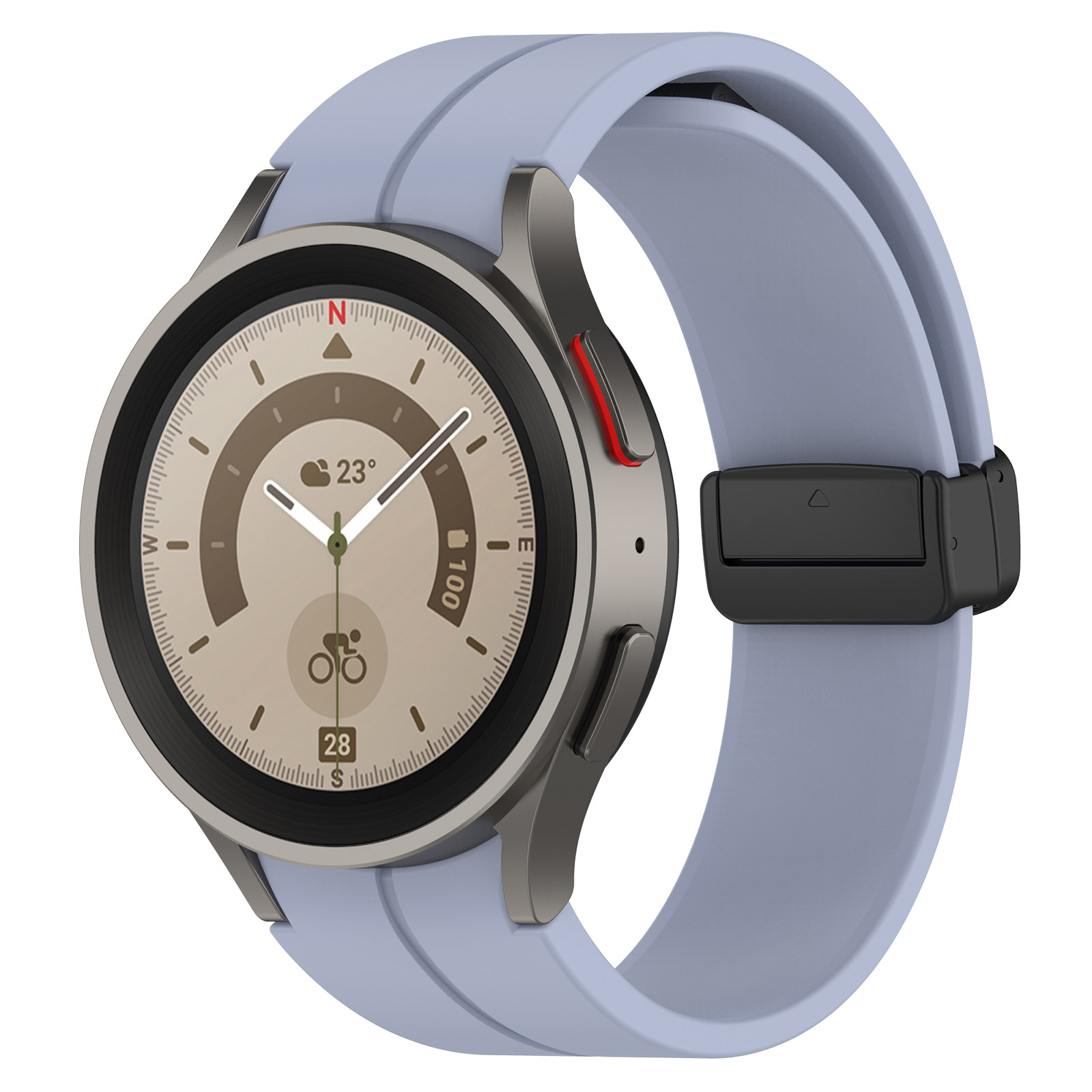 Samsung Силиконовый ремешок для Samsung Galaxy Watch 3/4/5/6/7/FE, S черная застежка, светло-голубой