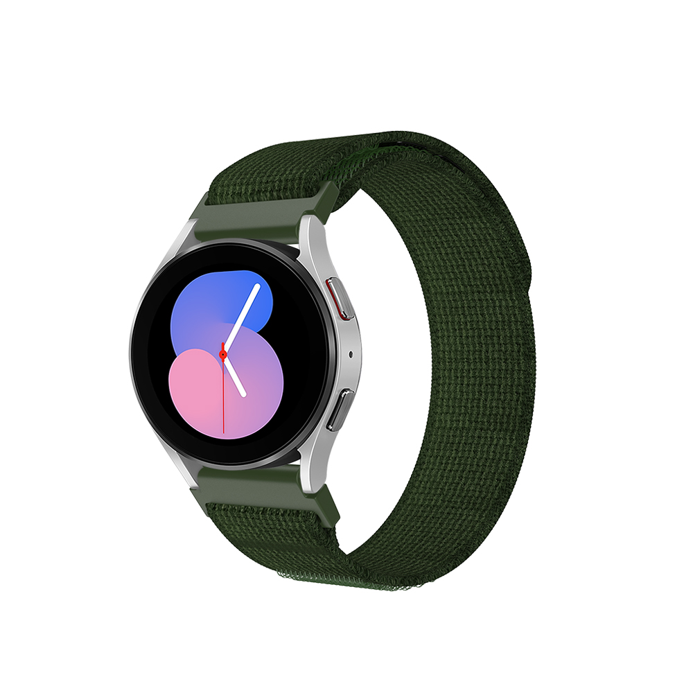 Samsung Нейлоновый универсальный ремешок для Samsung Galaxy Watch 3/4/5/6/7/FE, 20мм армейский-зеленый