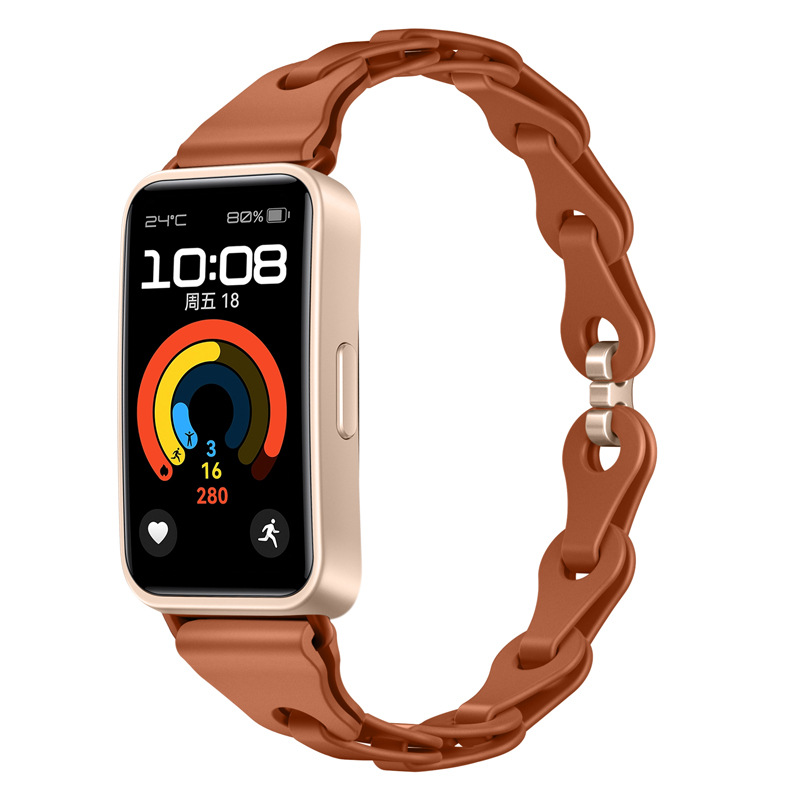 Huawei Модный силиконовый ремешок-браслет для Huawei Band 8/9/10 коричневый