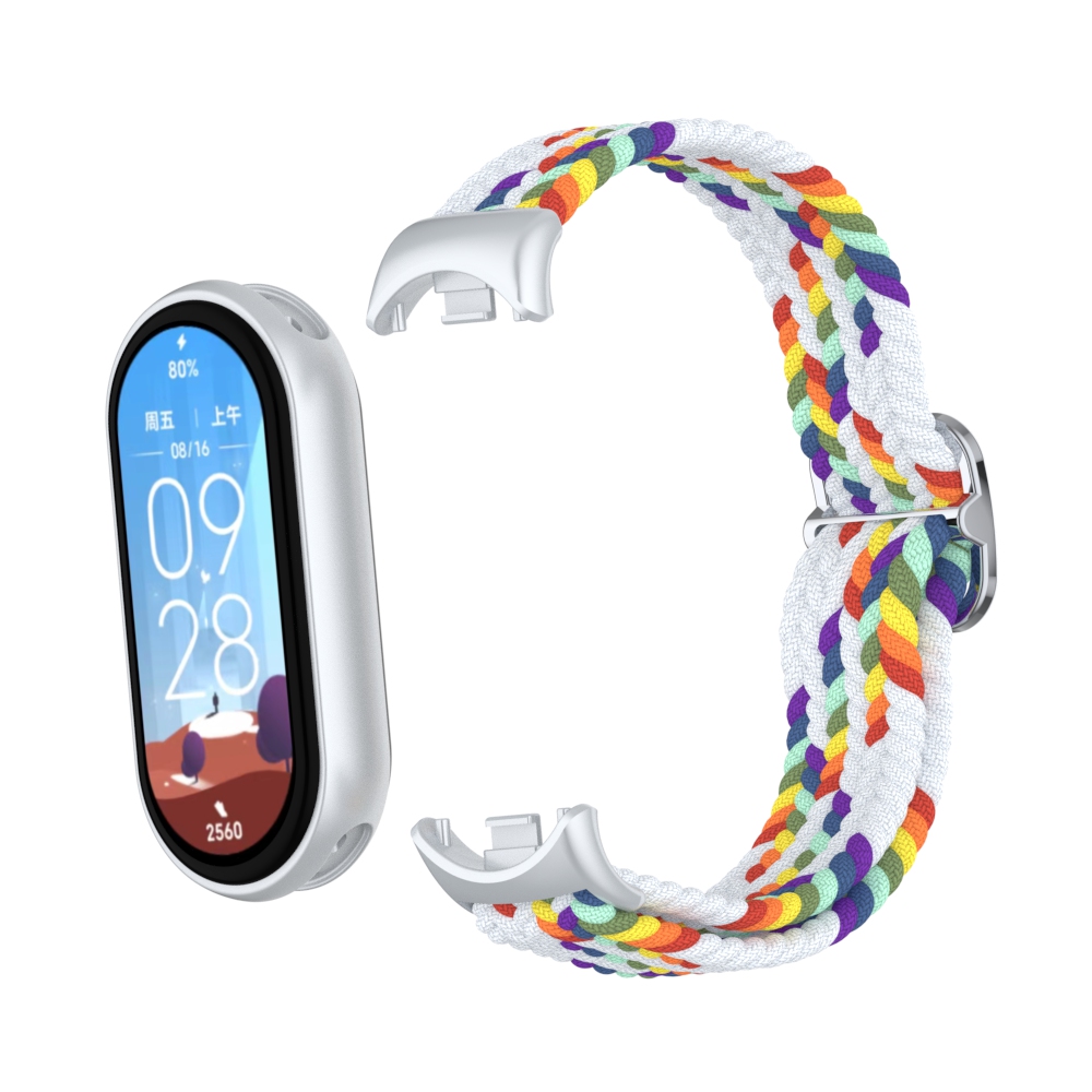Xiaomi Тканевый ремешок для Xiaomi Mi Band 8/9/10, регулировка по длине белый разноцветный