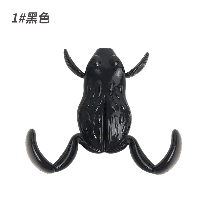 ГиперМол Рыболовная мягкая, реалистичная, плавающая приманка Soft Frog Lure/Topwater Frog, имитация лягушки, для ловли в густых зарослях 4,3 см/9,1 г черная