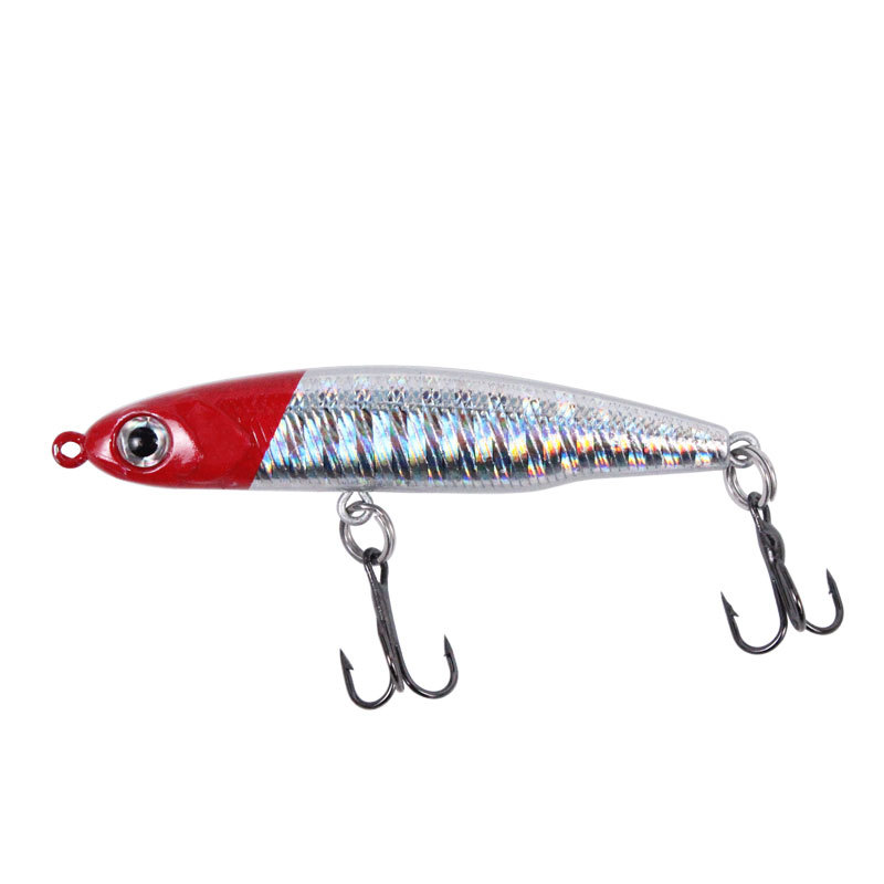 ГиперМол Воблер приманка-карандаш, тонущая 8 см/12 г серебристо-красная