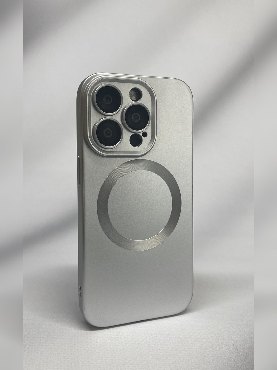 Apple Силиконовый магнитный чехол для iPhone 12 Pro Max, MagSafe серебристый