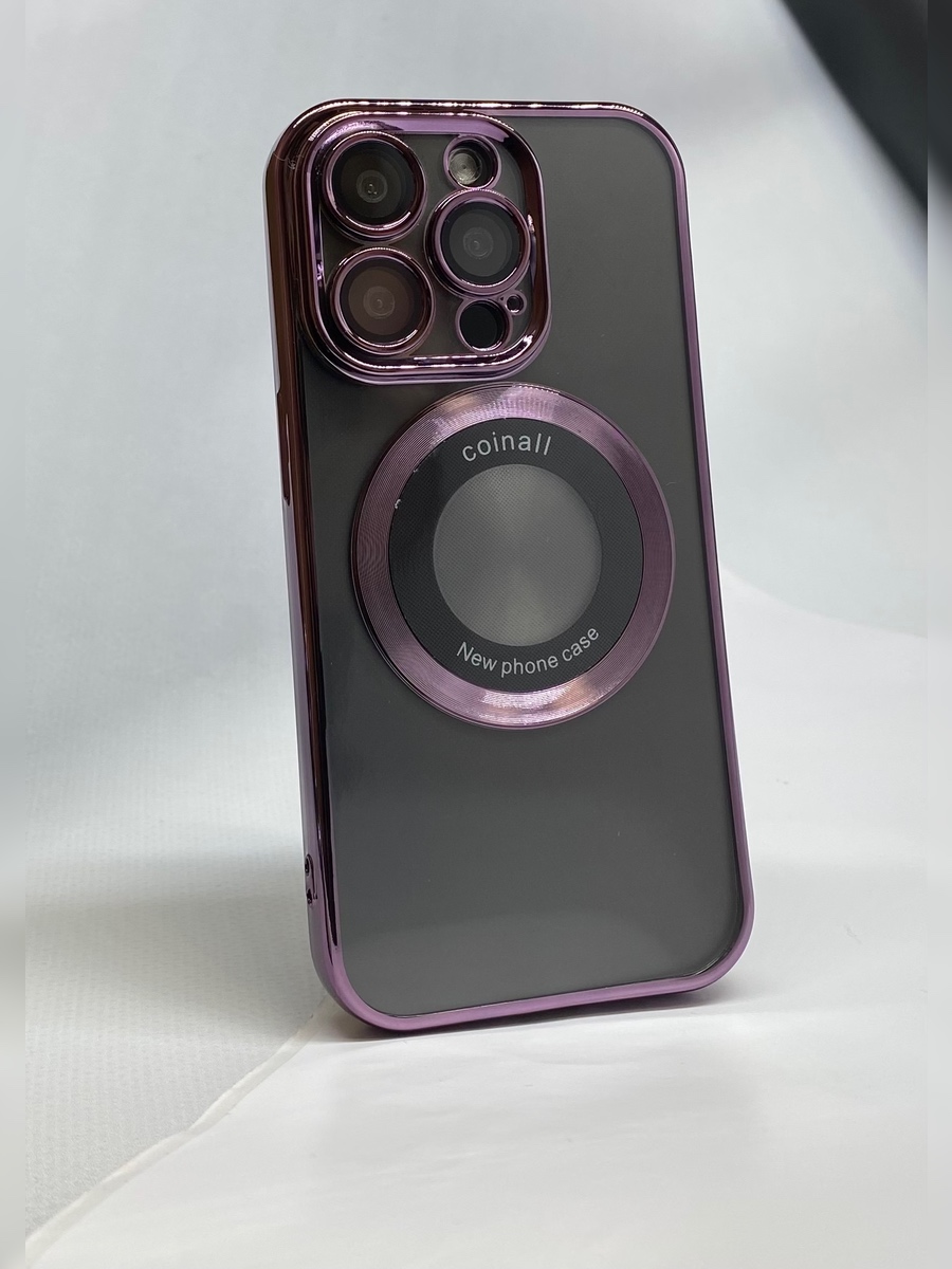 Apple Силиконовый магнитный чехол для iPhone 13 Pro Max, MagSafe, с рисунком компакт-диска фиолетовый