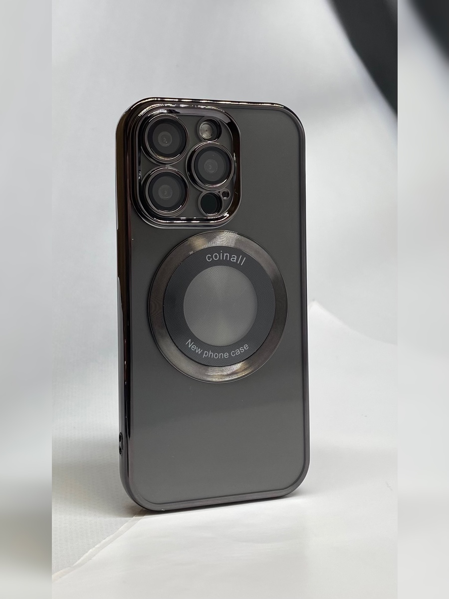 Apple Силиконовый магнитный чехол для iPhone 14 Pro, MagSafe, с рисунком компакт-диска черный