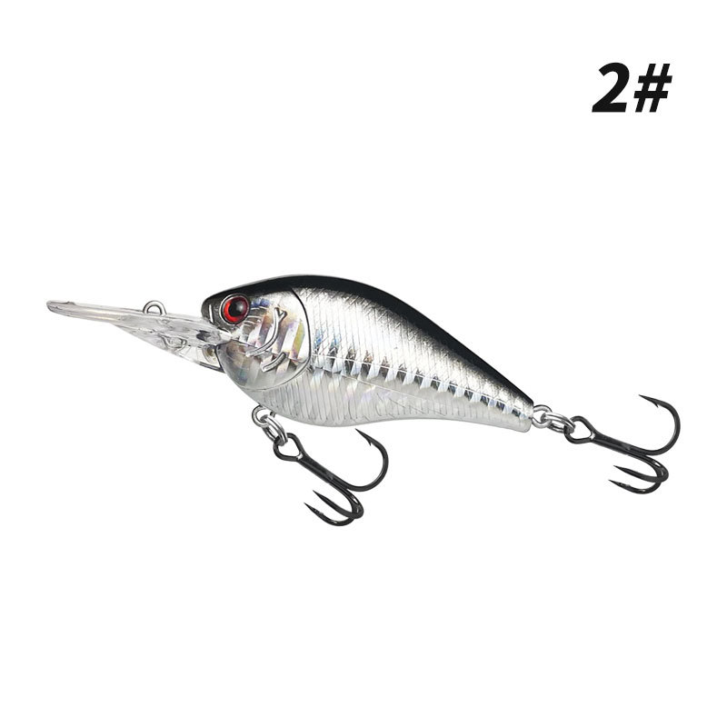 ГиперМол Воблер для рыбалки Кренкбейт (Crankbait) / Фэт-кренк (Fat Crank / Squarebill Crank), 8.8 см/12 г черно-серебристая