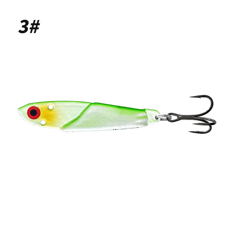 ГиперМол Рыболовная металлическая вибрационная виб-приманка (VIB), тонущая для дальнего заброса, с тройным крючком 4,1 см/5 г зеленая