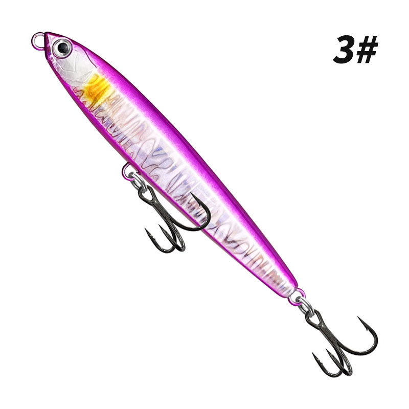 ГиперМол Воблер приманка-карандаш Pencil / Стикбейт (Stickbait) для дальнего заброса, с погремушками и тройными крючками 8,1 см/10 г розовая