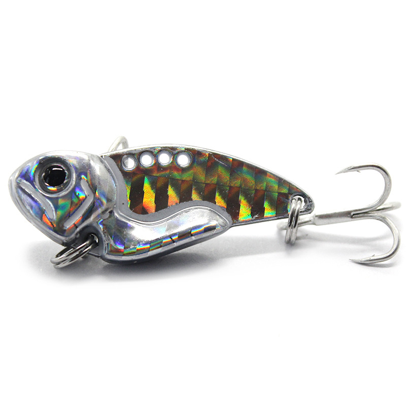 ГиперМол Рыболовная металлическая джиговая виб-приманка VIB/JIG/Джиг, блесна цикада, для ловли окуня и мандариновой рыбы 4,9 см/14 г серебристая с лазерным узором