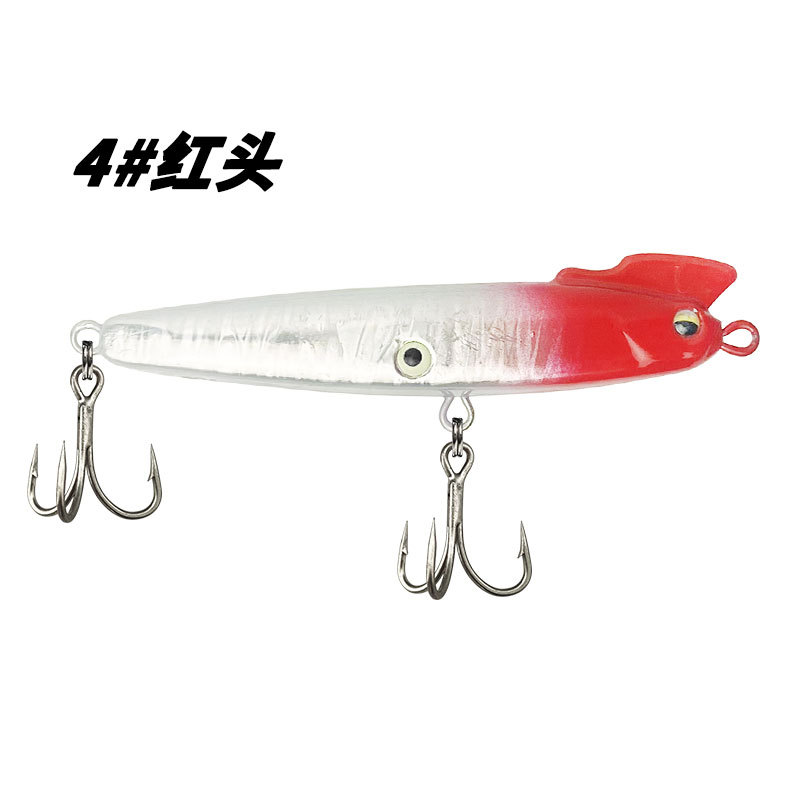 ГиперМол Воблер приманка-карандаш Pencil / Стикбейт (Stickbait) тонущая, твердая для дальнего заброса 8,5 см/17 г красно-серебристая