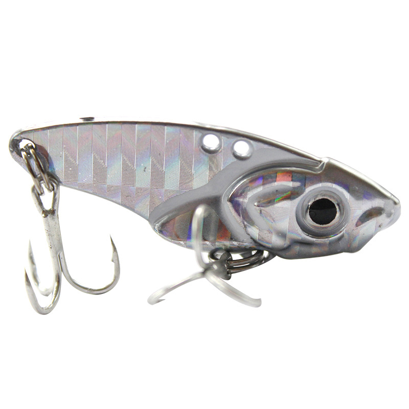 ГиперМол Рыболовная металлическая вибрационная виб-приманка (VIB), блесна цикада, тонущая для дальнего заброса, для морской и пресноводной рыбалки 5 см/15 г серебристая