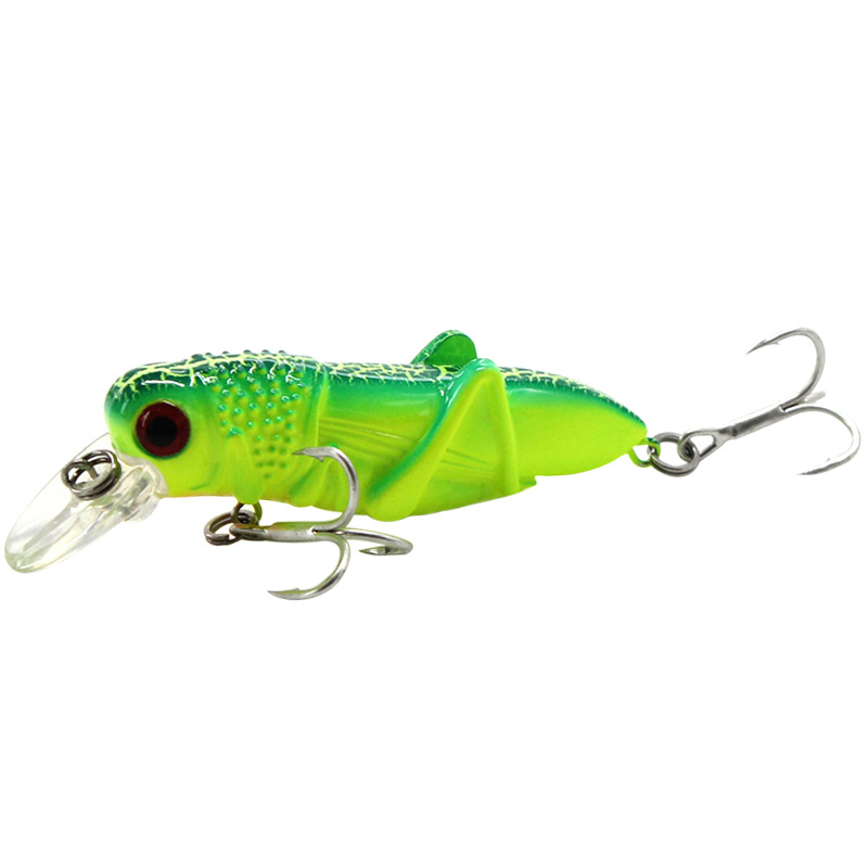 ГиперМол Воблер для рыбалки кузнечик, плавающий, 6.5см/10 г зеленый