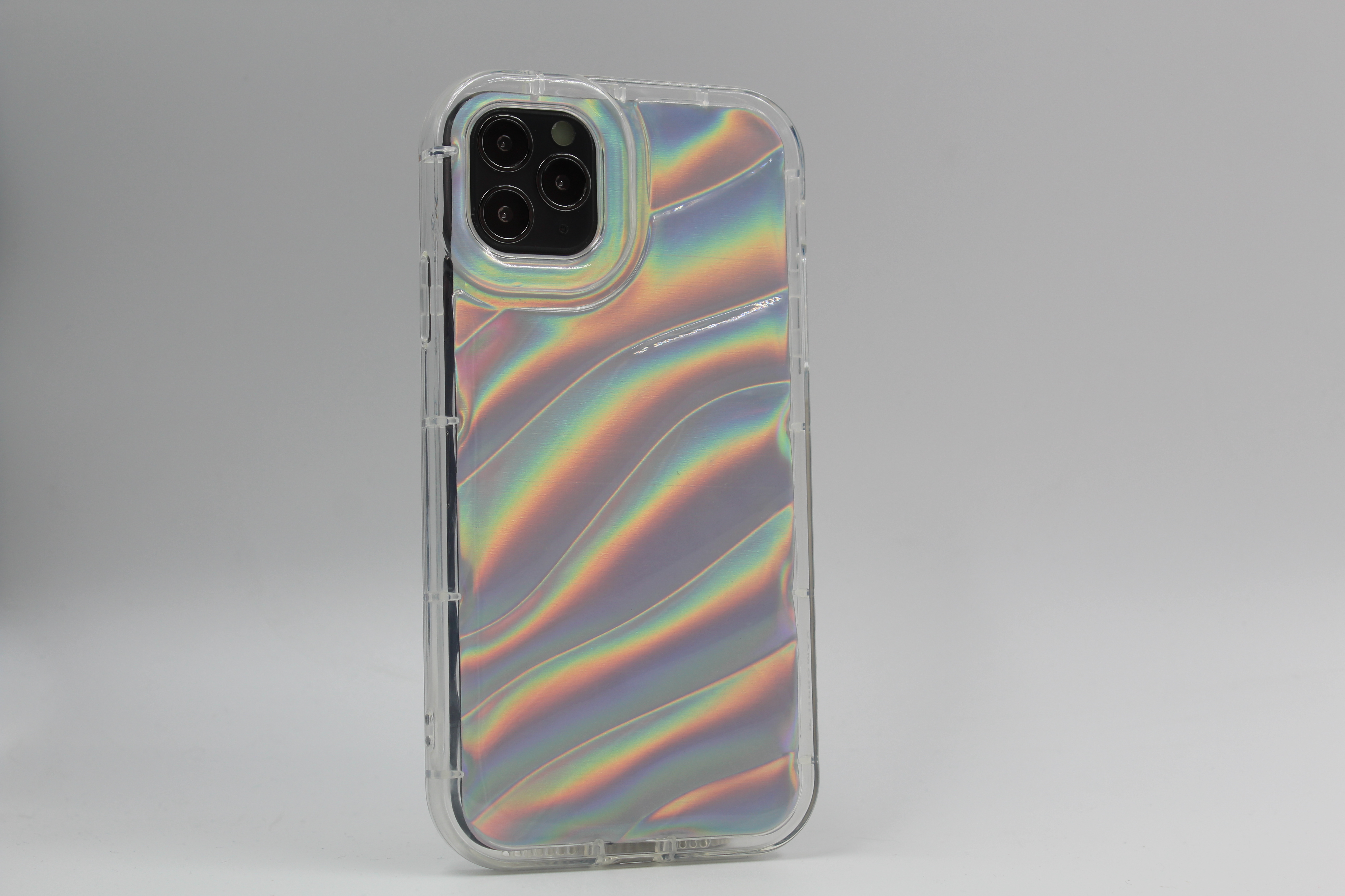 Apple Силиконовый чехол с лазерным 3D эффектом волны для iPhone 11 Pro Max прозрачный