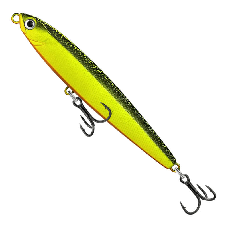 ГиперМол Воблер приманка-карандаш Pencil / Стикбейт (Stickbait) с системой мертвой мушки, для дальнего заброса 9см/16г желто-черная