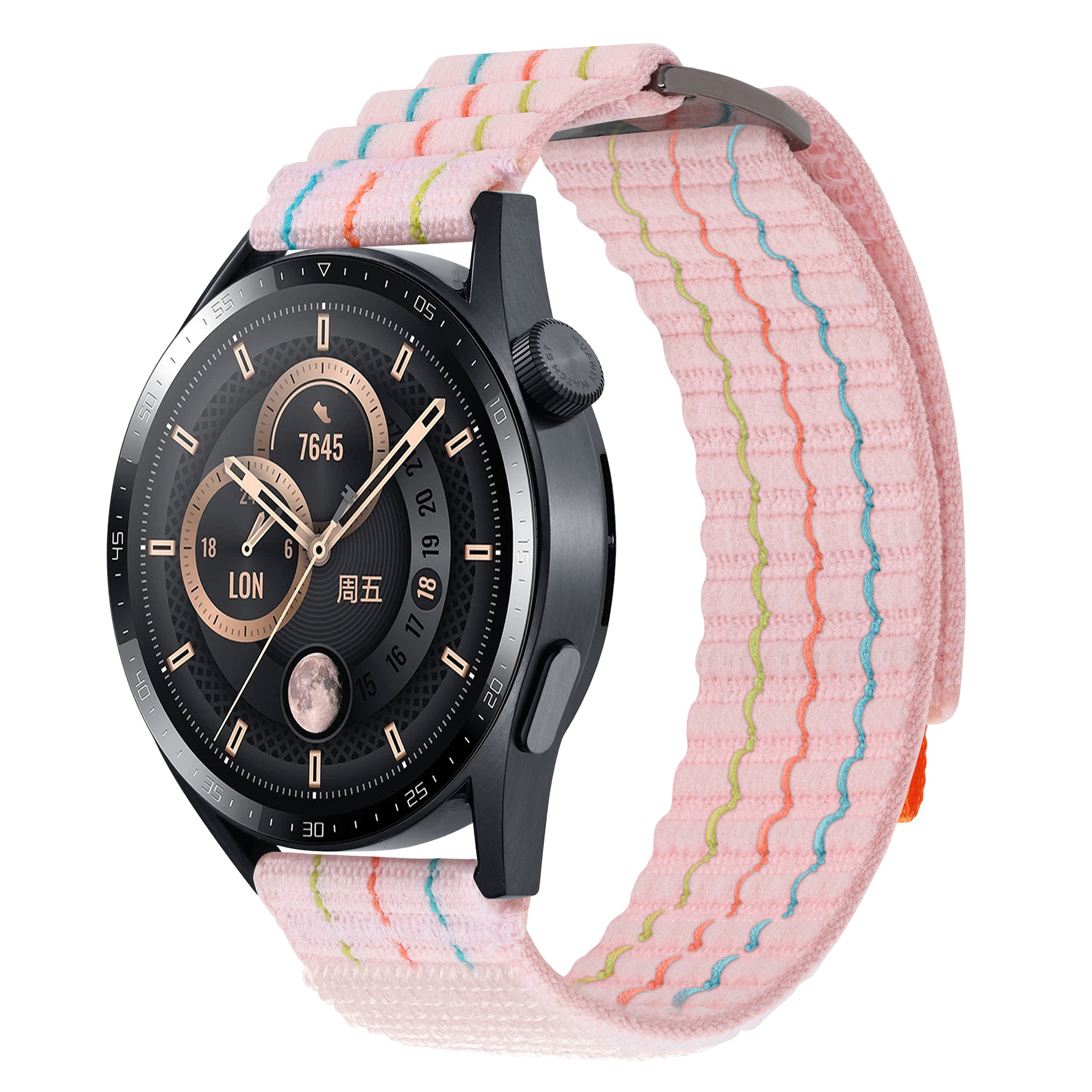 Samsung Нейлоновый ремешок для Huawei Watch GT5/Redmi Watch 5 Active/CMF Watch 3 Pro, 22 мм розовый