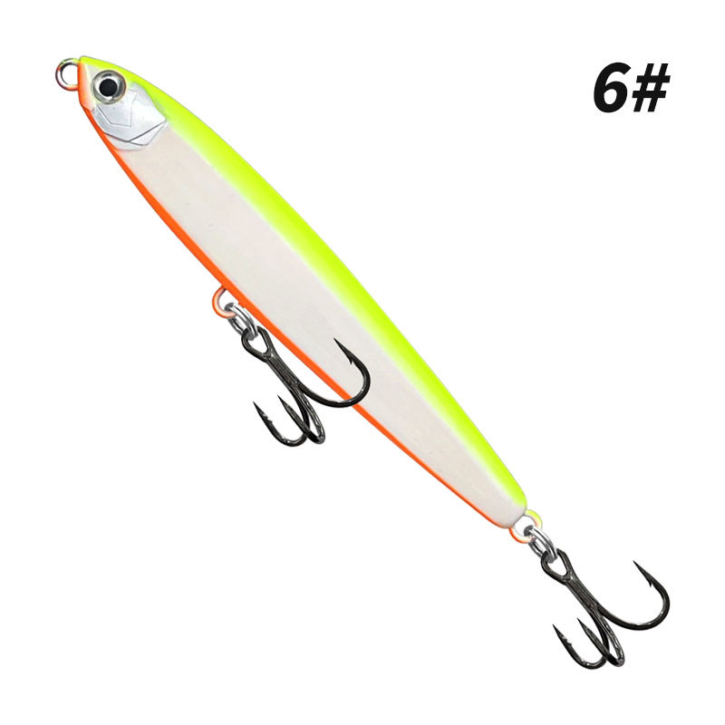 ГиперМол Воблер приманка-карандаш Pencil / Стикбейт (Stickbait) для дальнего заброса, с погремушками и тройными крючками 10,3 см/24 г желто-оранжевая