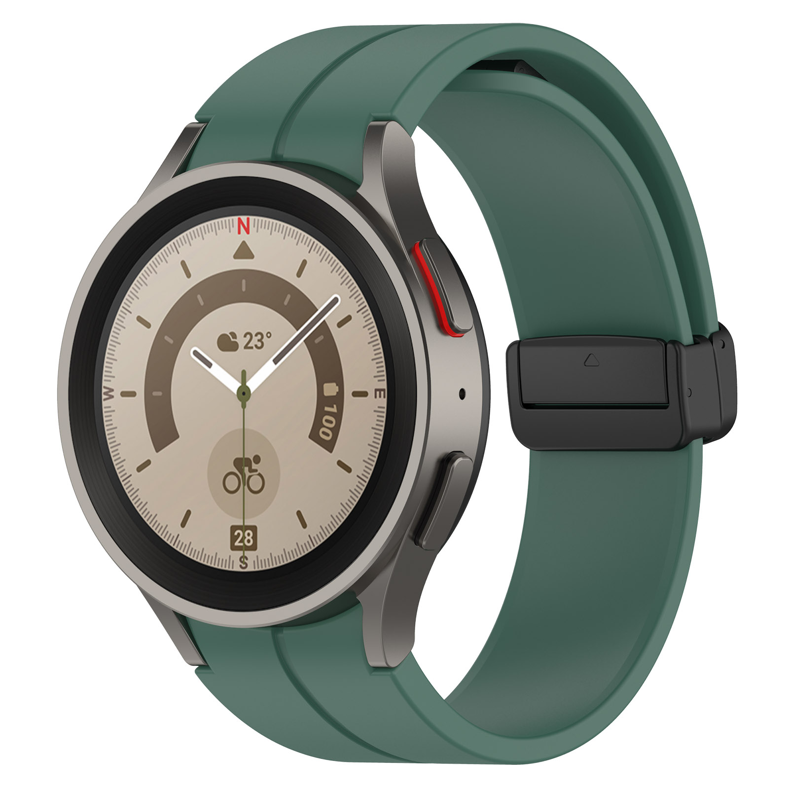 Samsung Силиконовый ремешок для Samsung Galaxy Watch 3/4/5/6/7/FE, L черная застежка, светло-зеленый