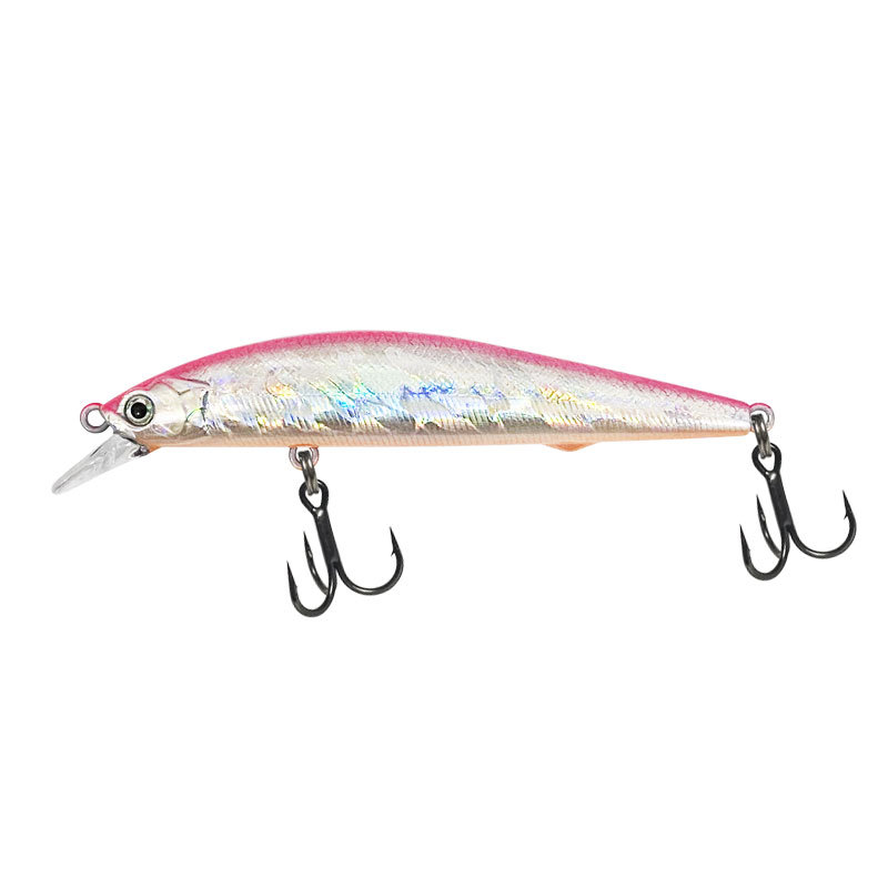 ГиперМол Воблер для рыбалки Minnow, 10 см/10 г розово-черно-серебристая