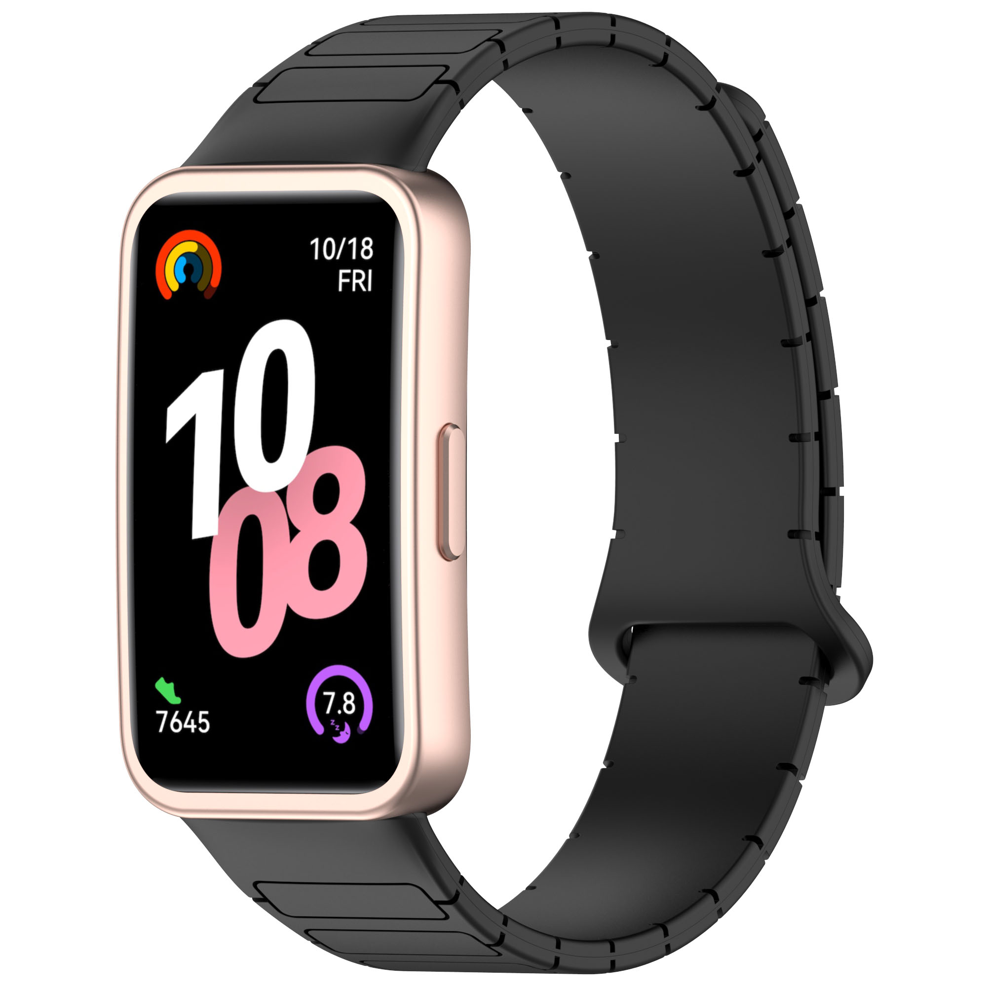 Huawei Двухцветный магнитный ремешок для Huawei Band 8/9/10 черный