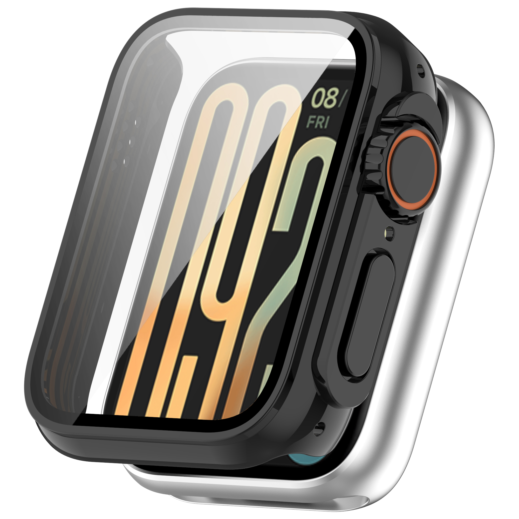 Xiaomi Защитный чехол со стеклом для Xiaomi Mi Band 9 Pro/Apple Watch Ultra черный