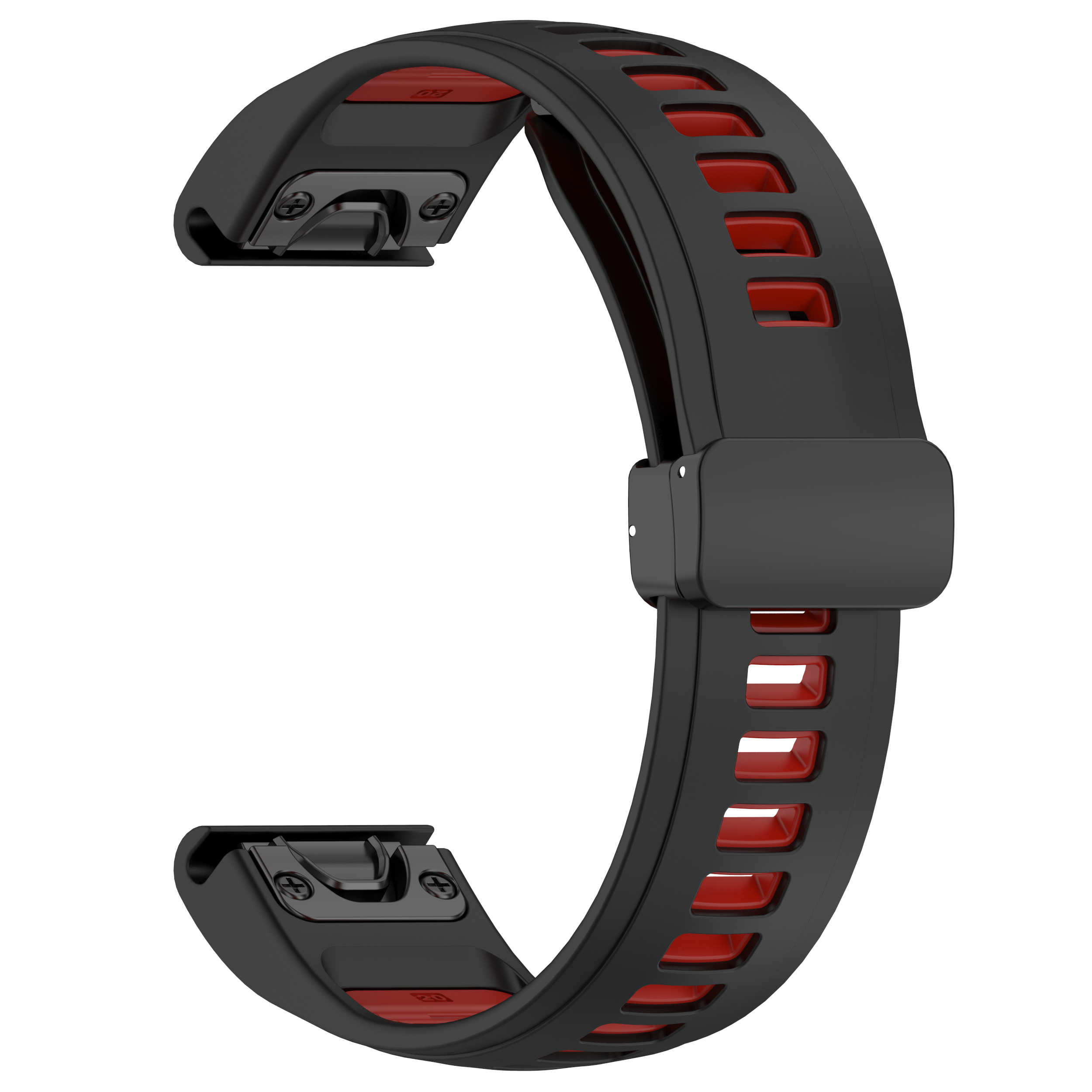 Garmin Двухцветный силиконовый ремешок для Garmin Fenix ​​8/Epix Pro, 20 мм черно-красный