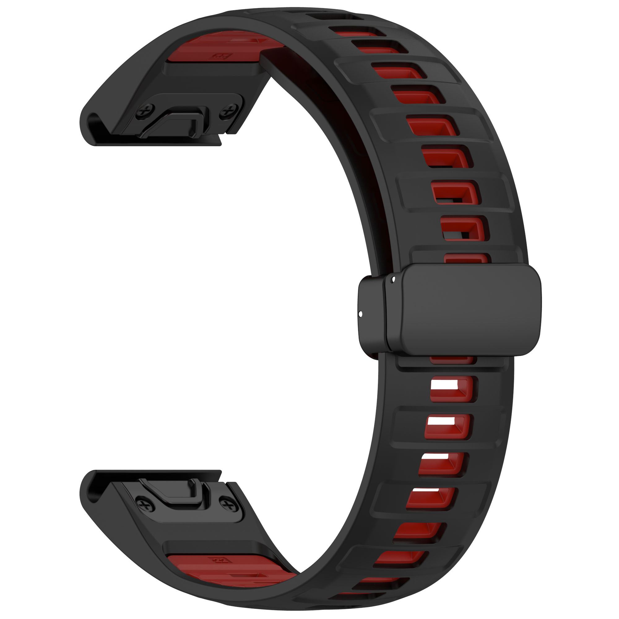 Garmin Двухцветный силиконовый ремешок для Garmin Fenix ​​8/Tactix 8, 26 мм черно-красный