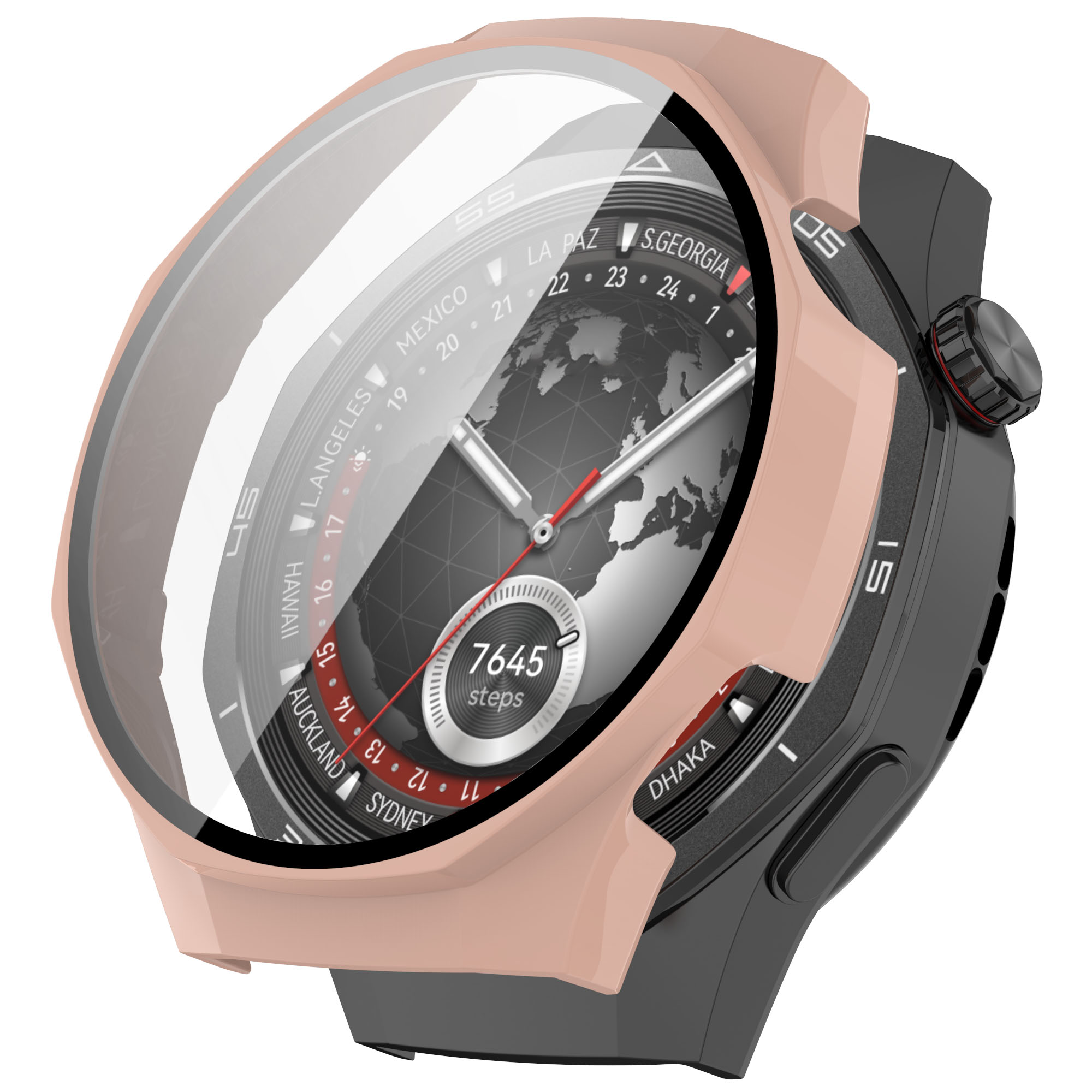 Huawei Защитный чехол со стеклом для Huawei Watch GT 5 Pro 46 мм вишнево-розовый