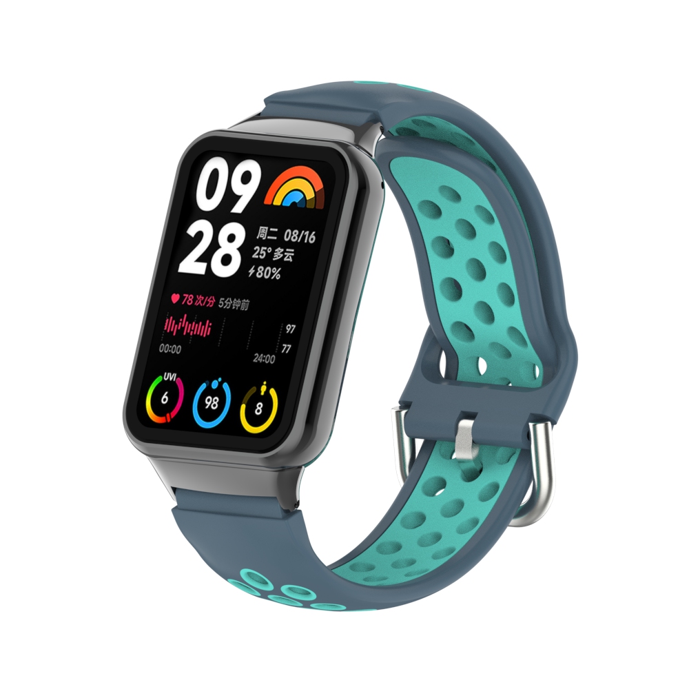 Xiaomi Двухцветный ремешок для Xiaomi Mi Band 8 Prо/9 Pro / Redmi Watch 4/5 серо-голубой