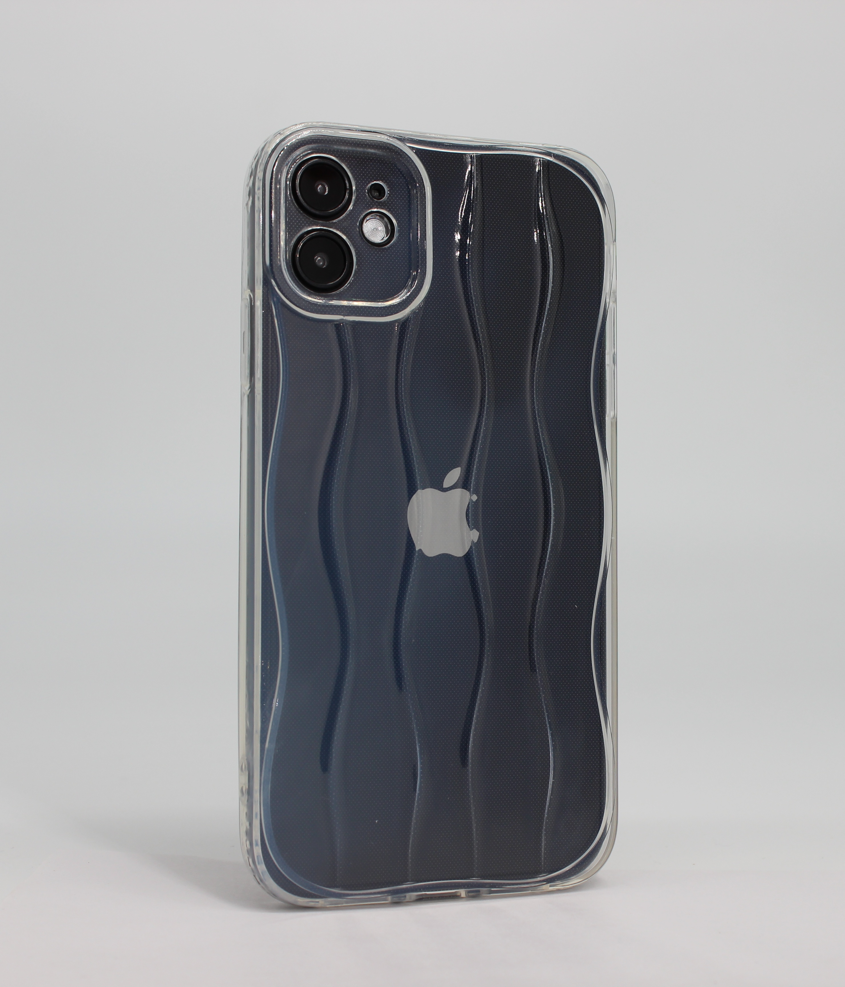 Apple Силиконовый  чехол для iPhone 12, с изогнутыми линиями прозрачный