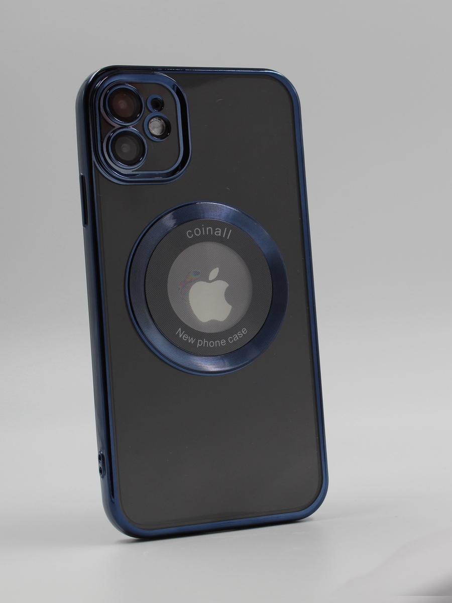 Apple Силиконовый магнитный чехол для iPhone 12, MagSafe, с рисунком компакт-диска ночной синий