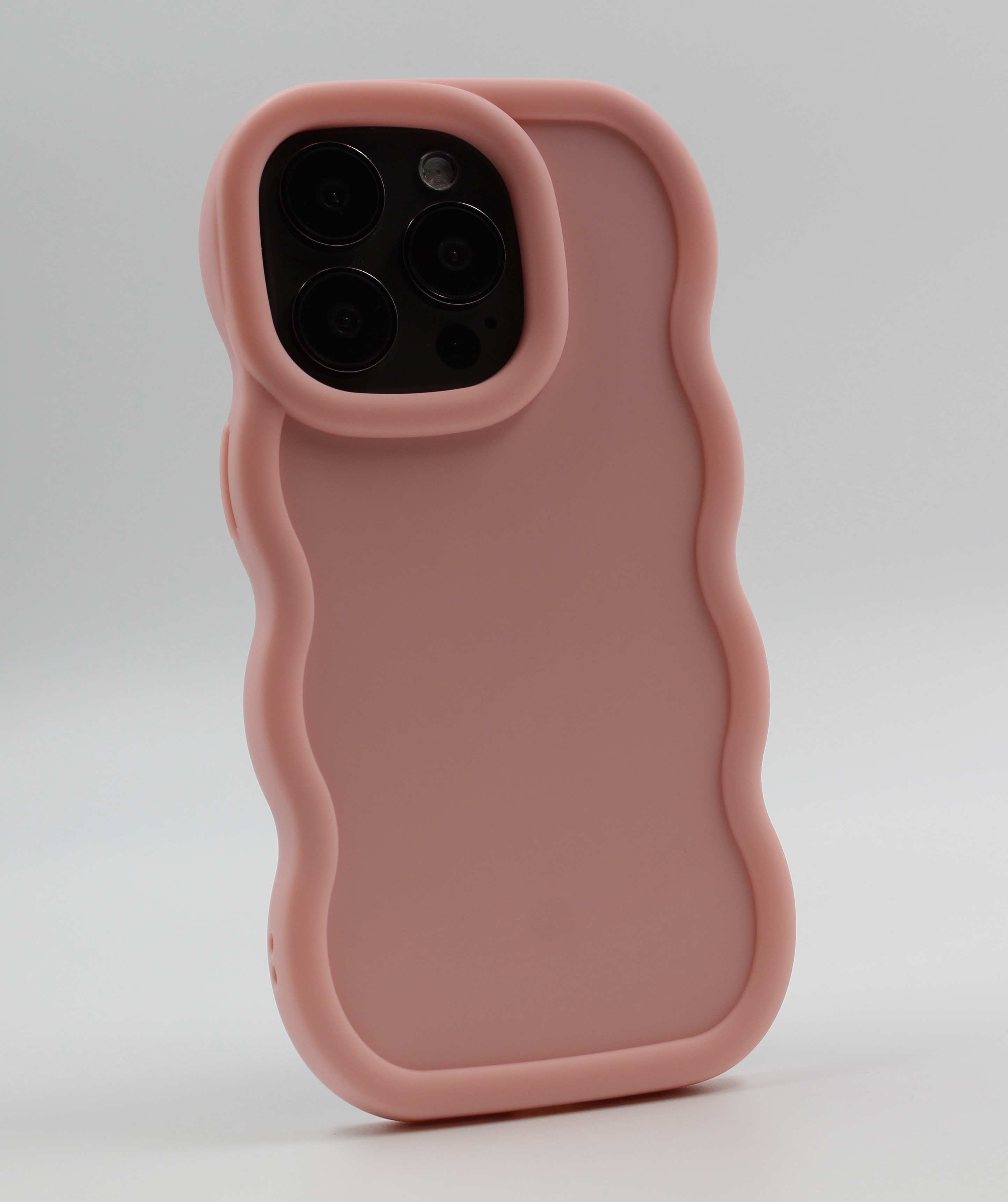 Apple Мягкий чехол с большой волной для iPhone 15 Pro Max светло-розовый