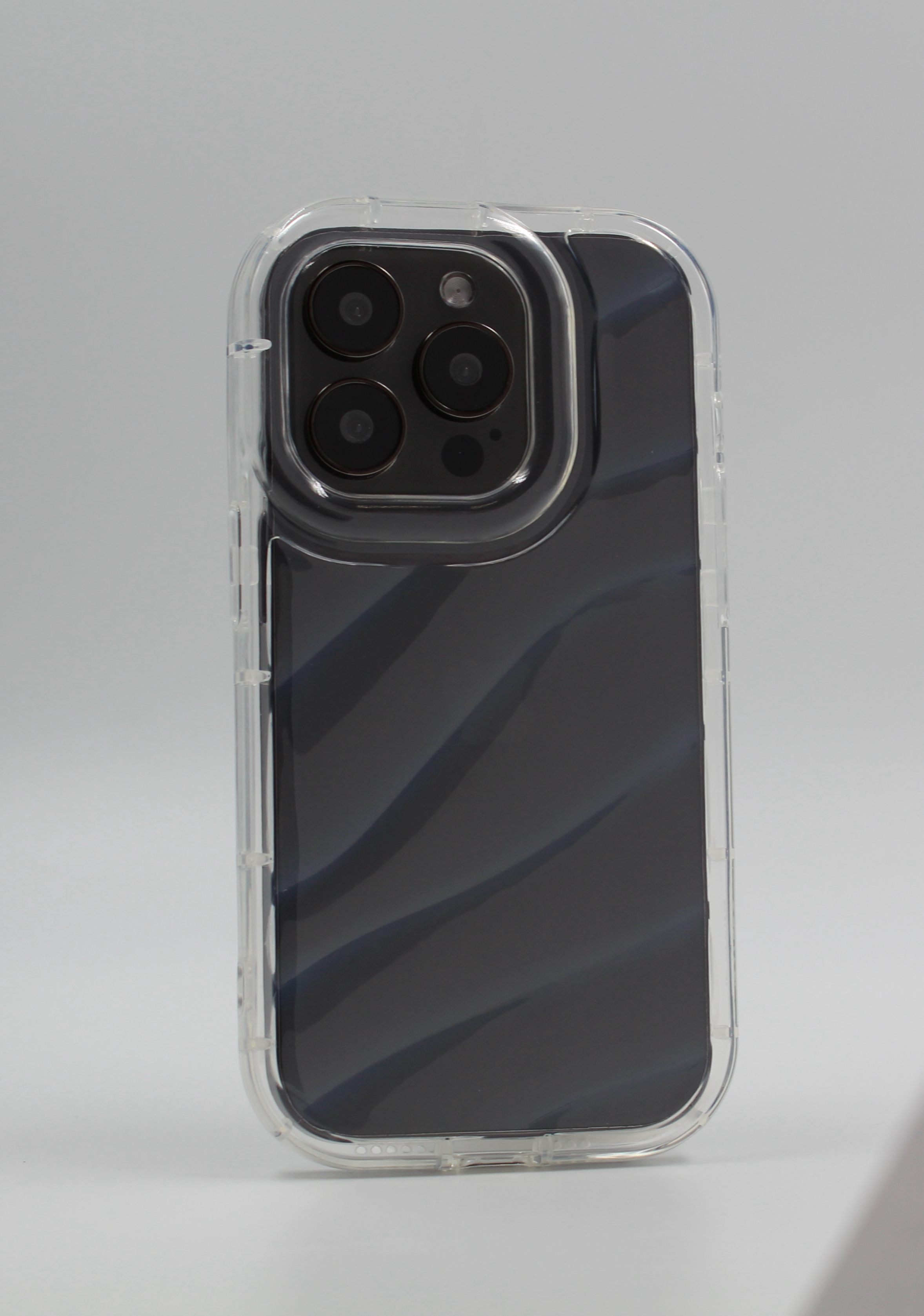 Apple Силиконовый чехол с 3D эффектом волны для iPhone 14 Pro прозрачный