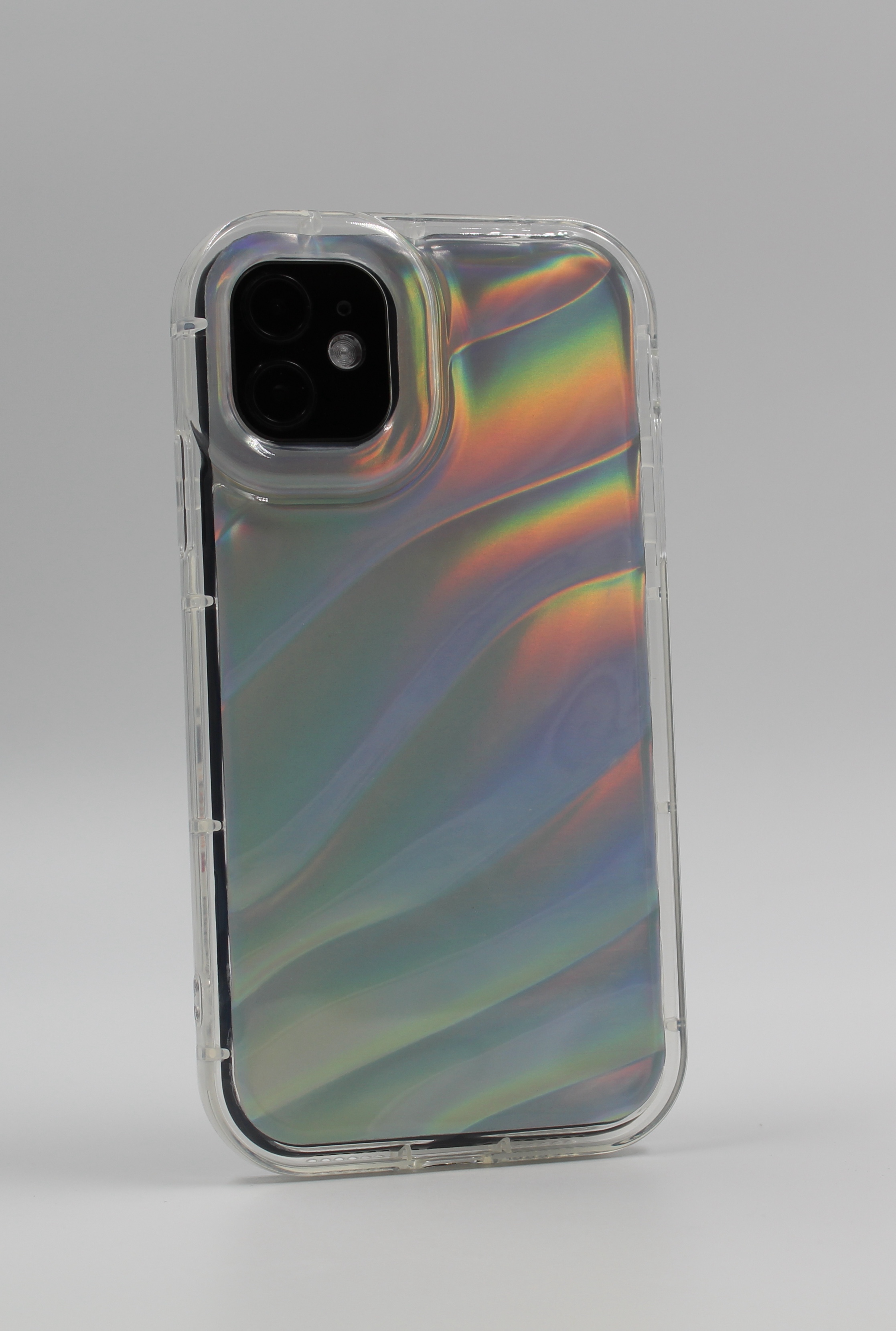 Apple Силиконовый чехол с лазерным 3D эффектом волны для iPhone 11 прозрачный