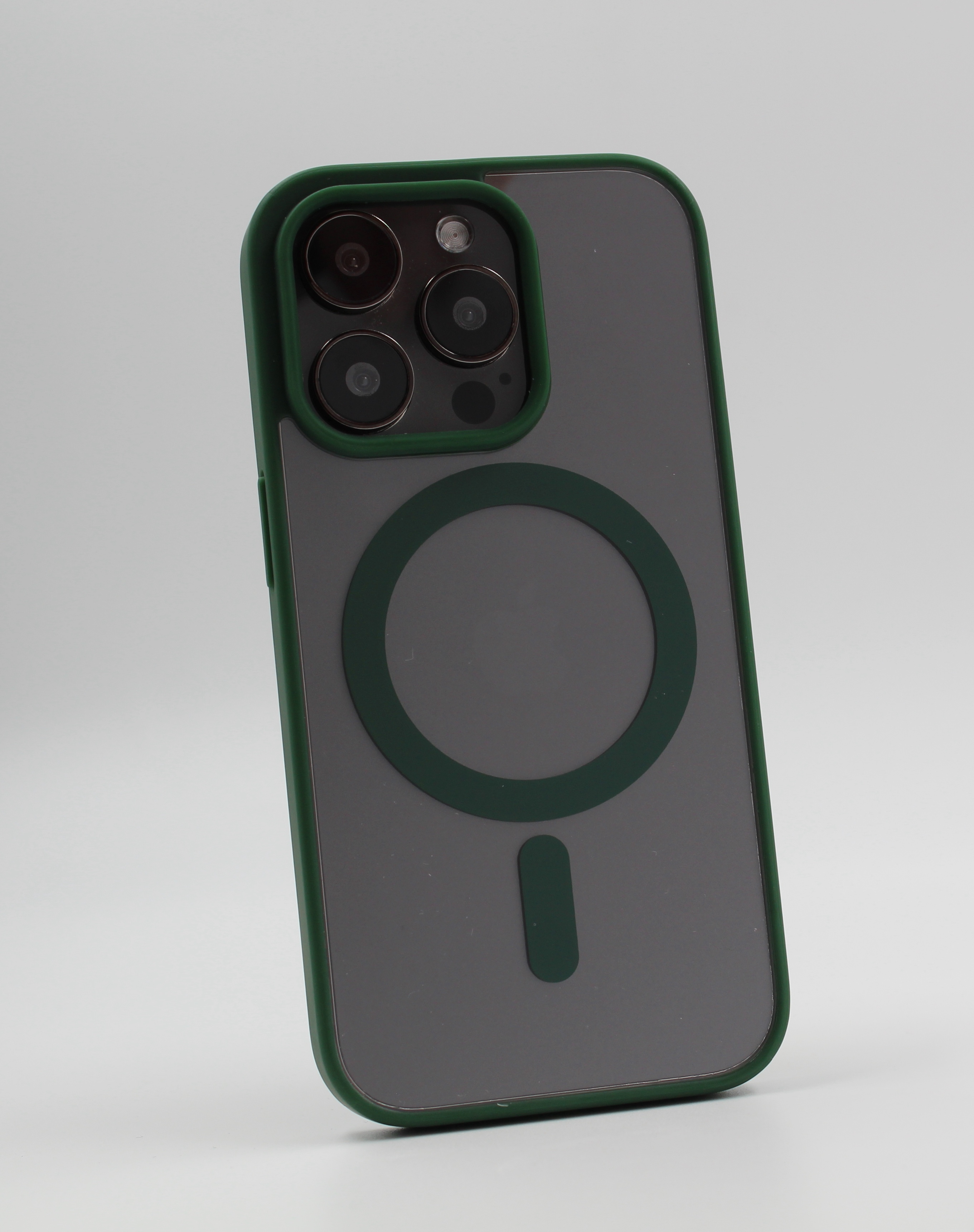 Apple Прозрачный чехол с матовой рамкой для iPhone 12 / 12 Pro, MagSafe зеленый