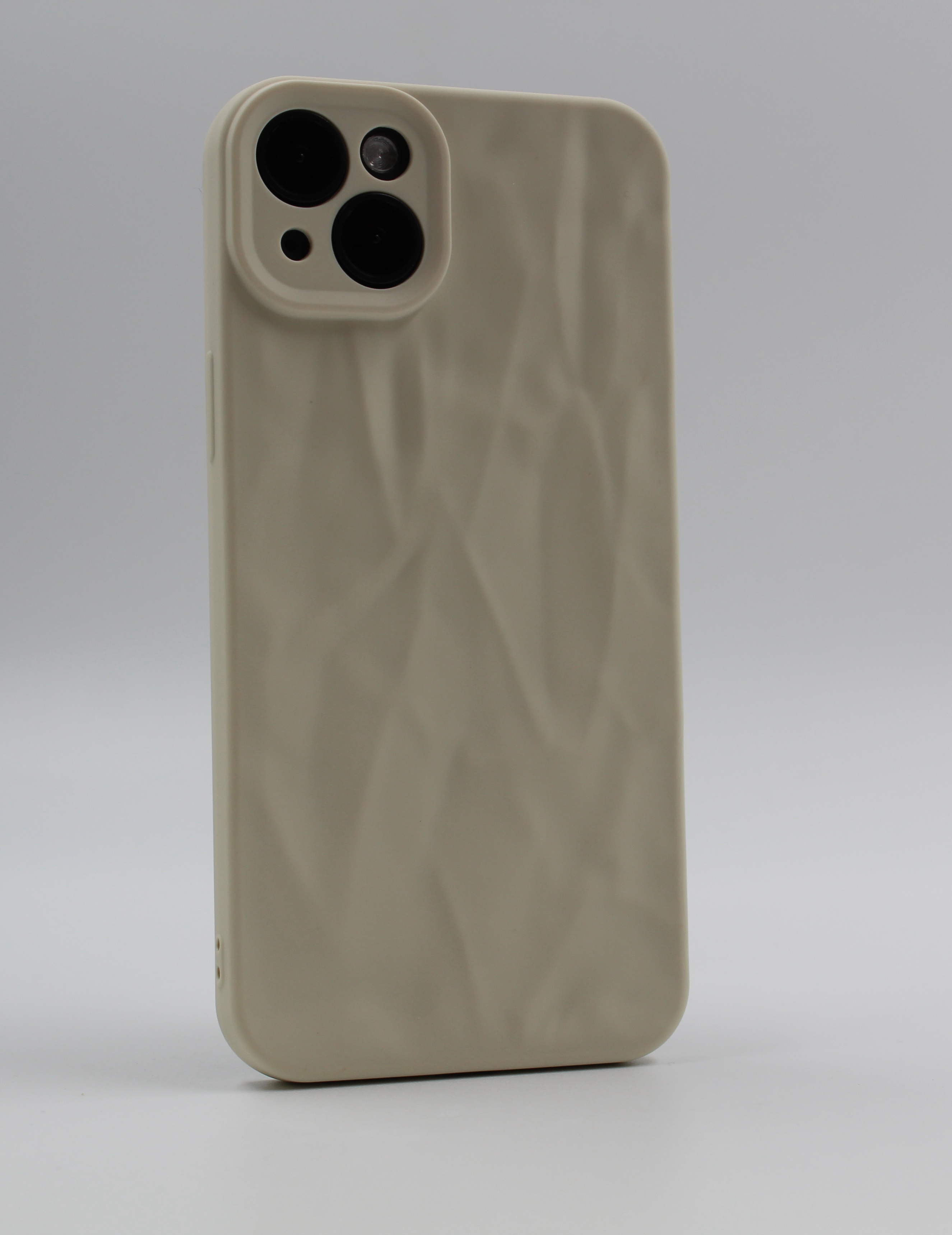 Apple Мягкий силиконовый чехол для iPhone 14 Plus, эффект мятой текстуры лунный