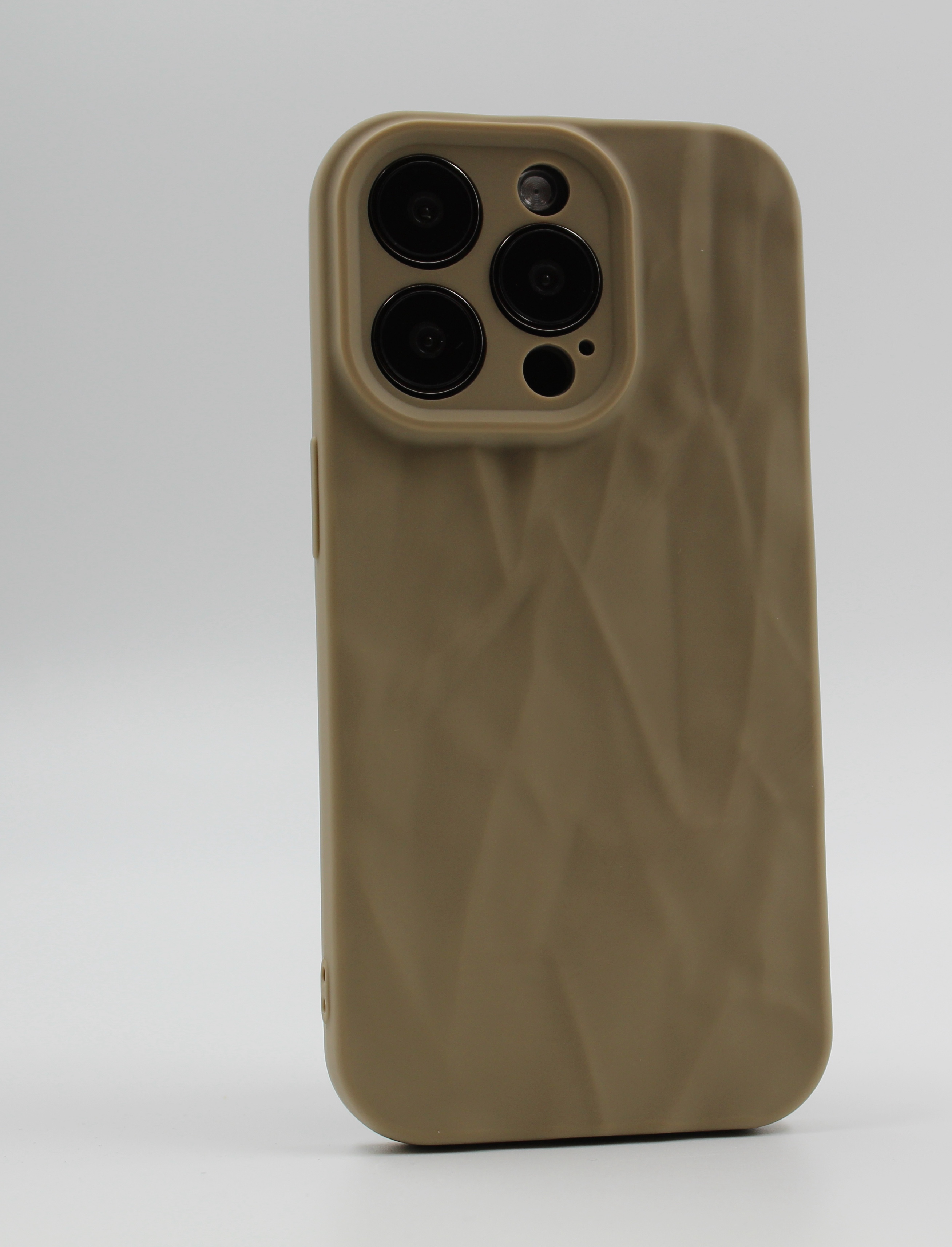 Apple Мягкий силиконовый чехол для iPhone 14 Pro Max, эффект мятой текстуры кофейный