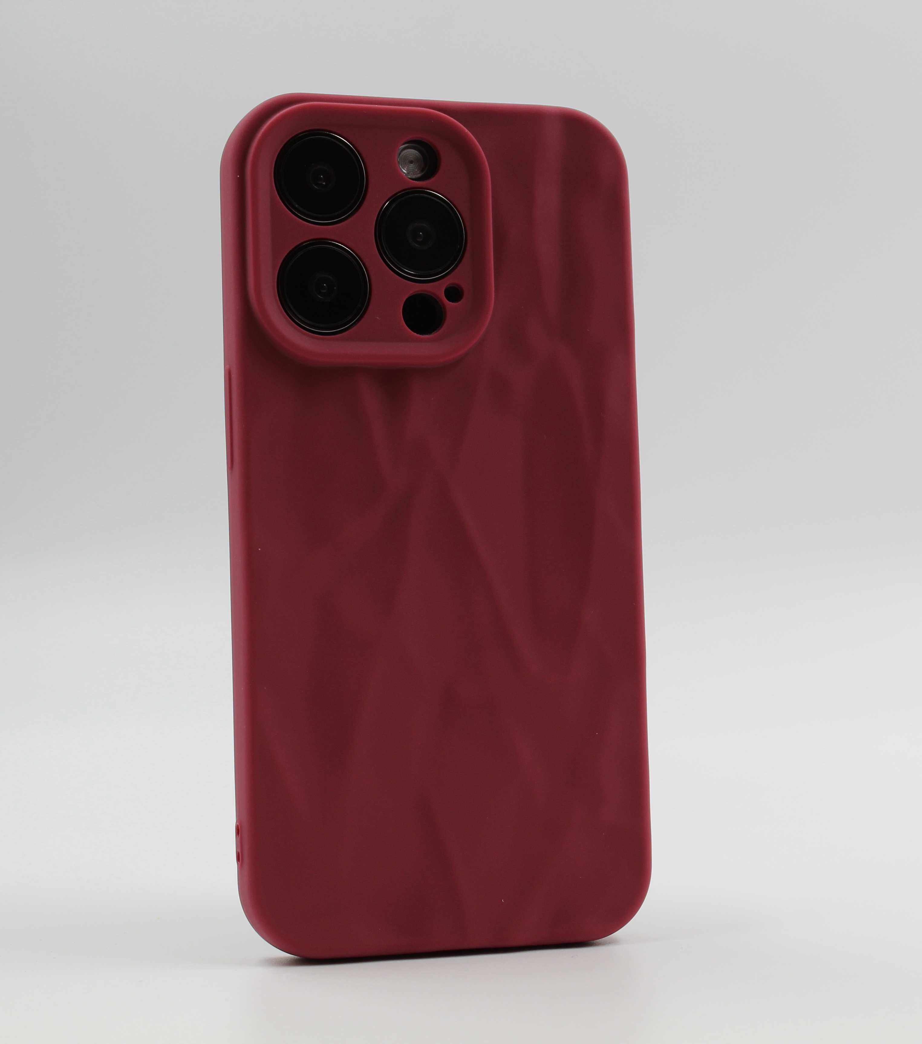 Apple Мягкий силиконовый чехол для iPhone 12 Pro, эффект мятой текстуры винный