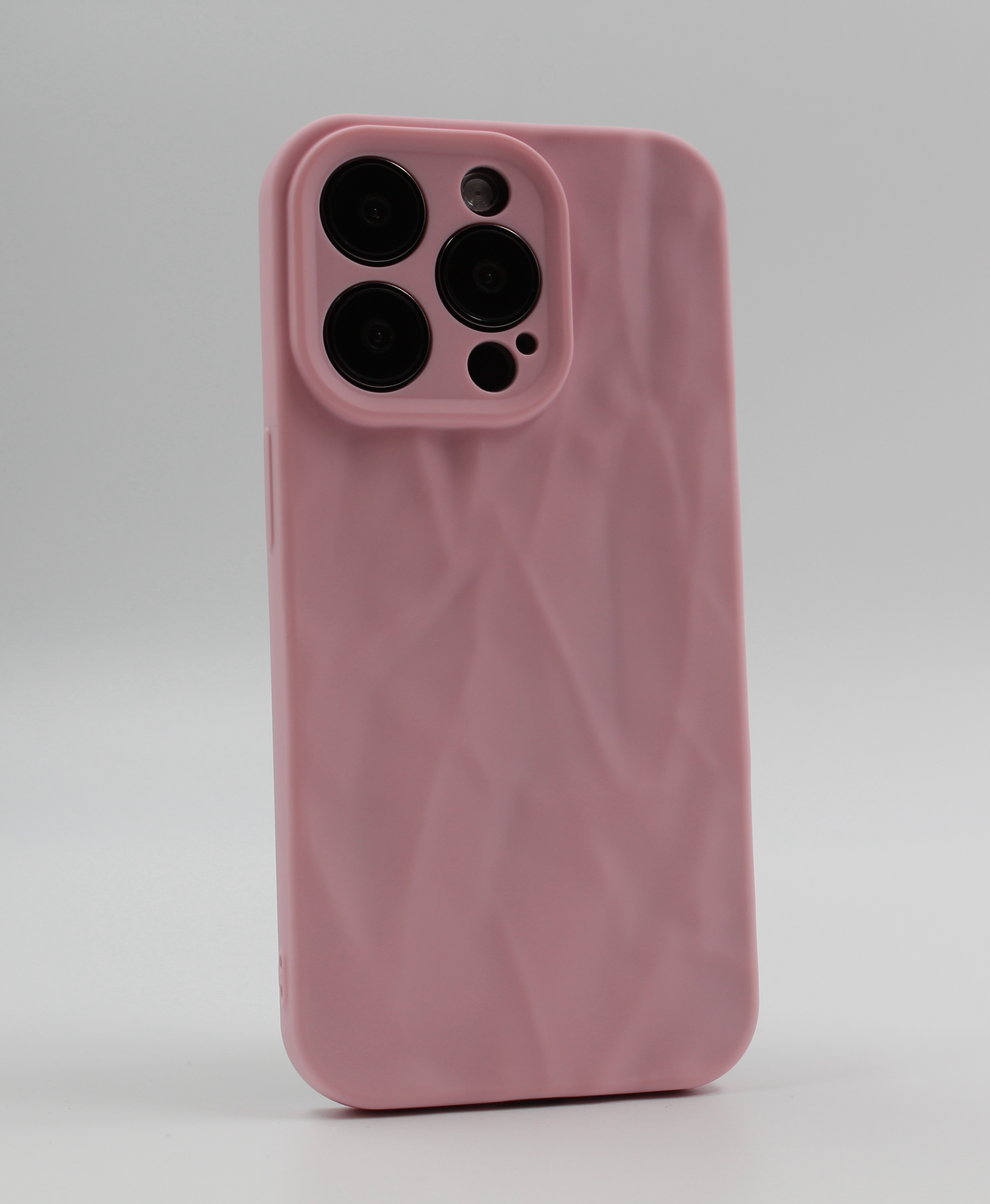 Apple Мягкий силиконовый чехол для iPhone 13 Pro Max, эффект мятой текстуры розовый