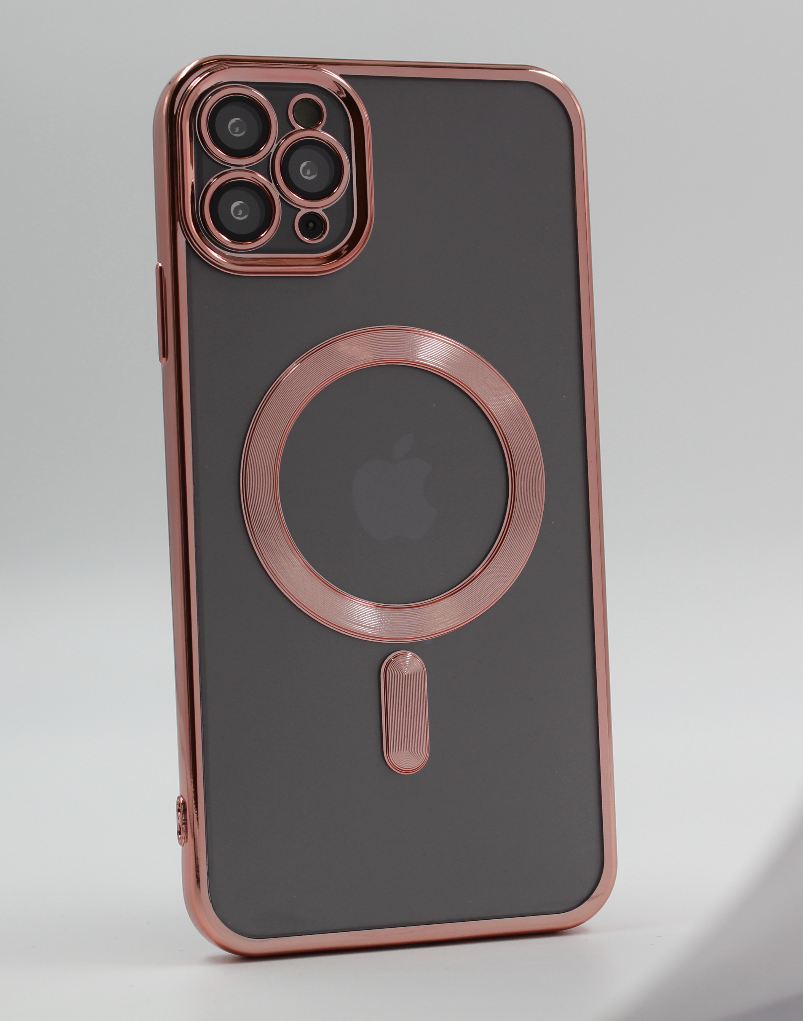 Apple Прозрачный чехол с глянцевой рамкой для iPhone 11 Pro Max, MagSafe розовый